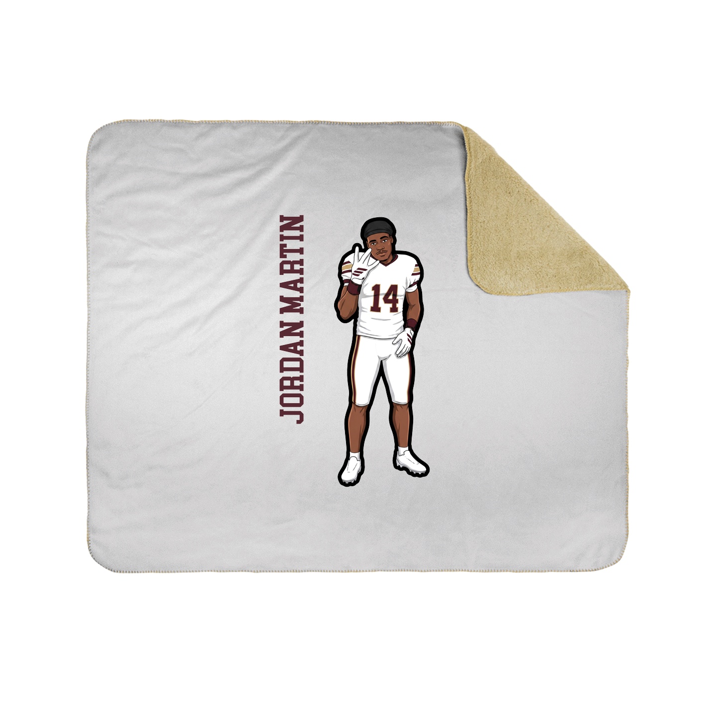 Throw Blanket — Name Vertical in White