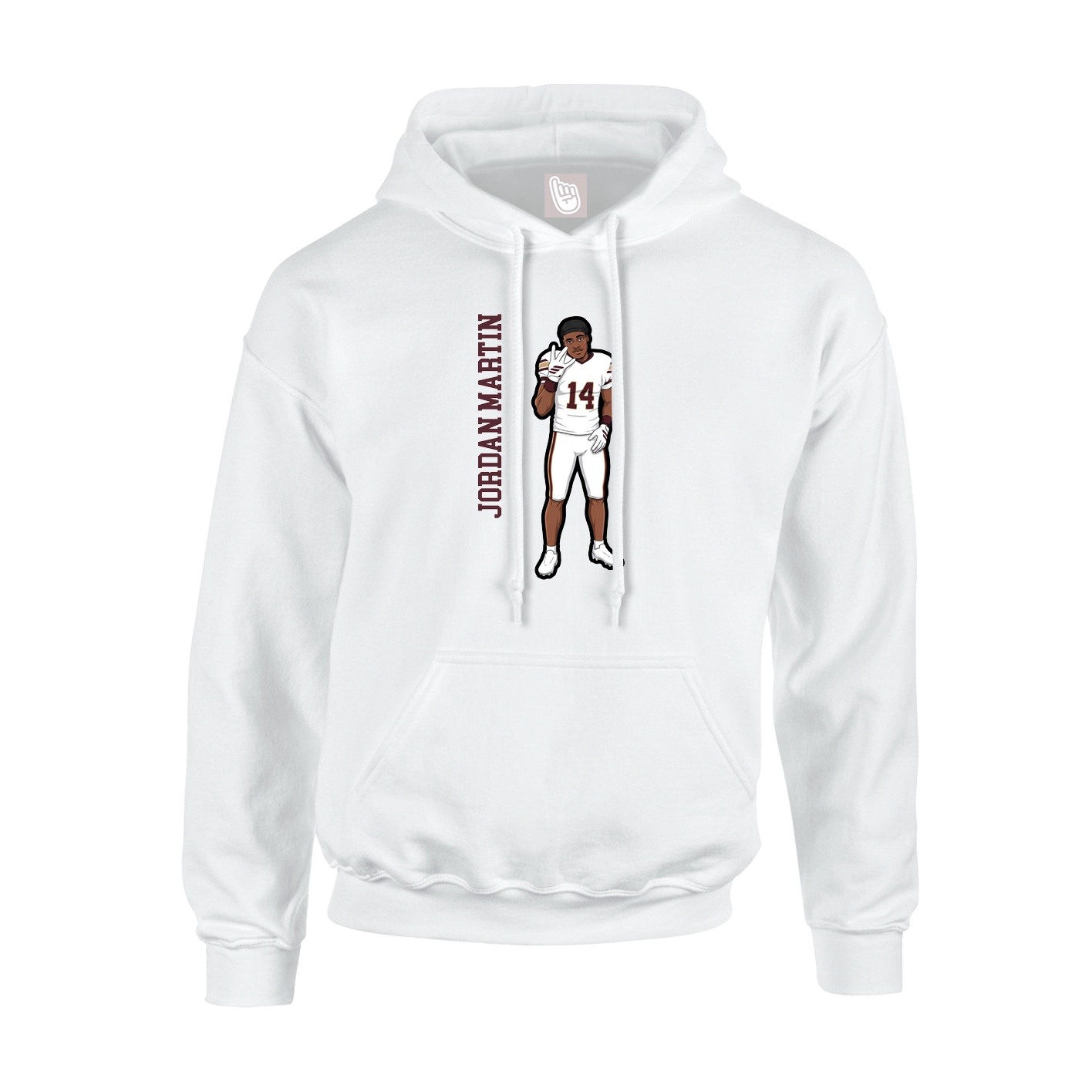 Hoodie — Name Vertical in White
