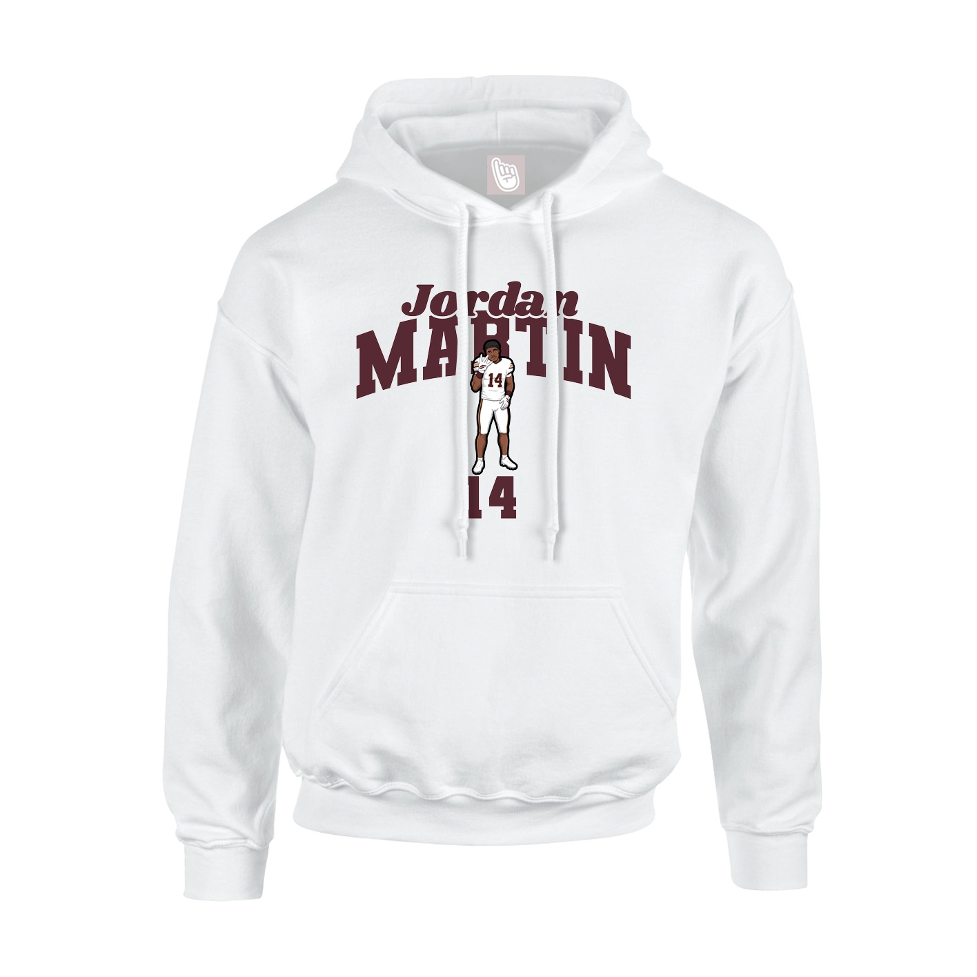 Youth Hoodie — Signature Arch in White