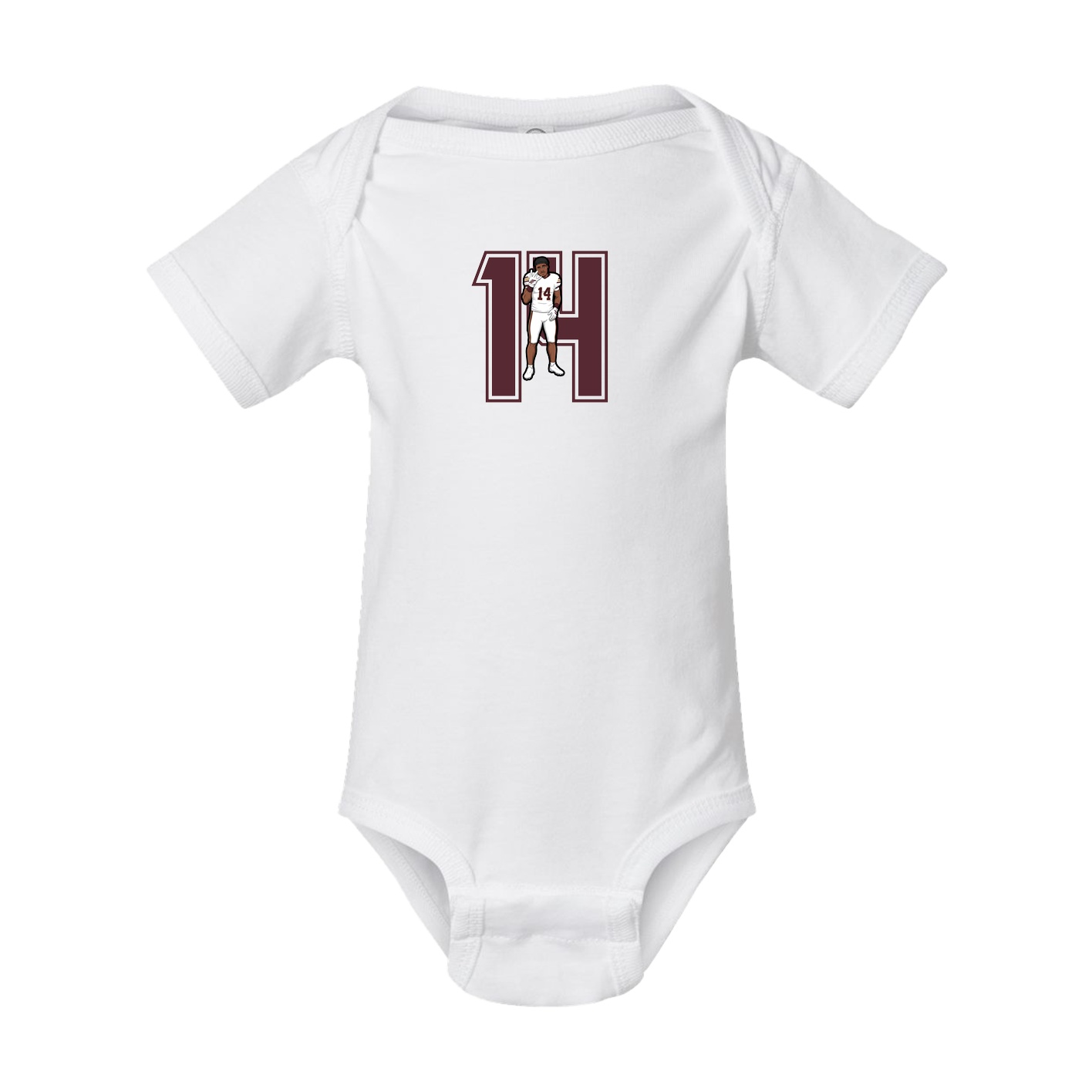 Baby Onesie — Number in White