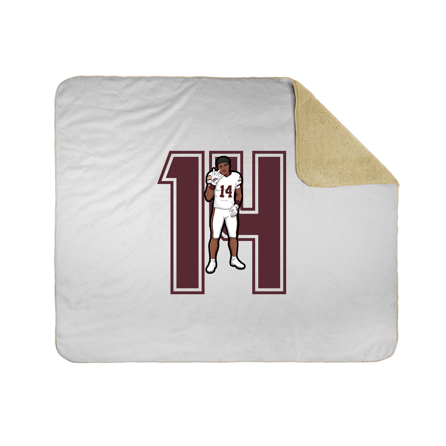 Throw Blanket — Number in White