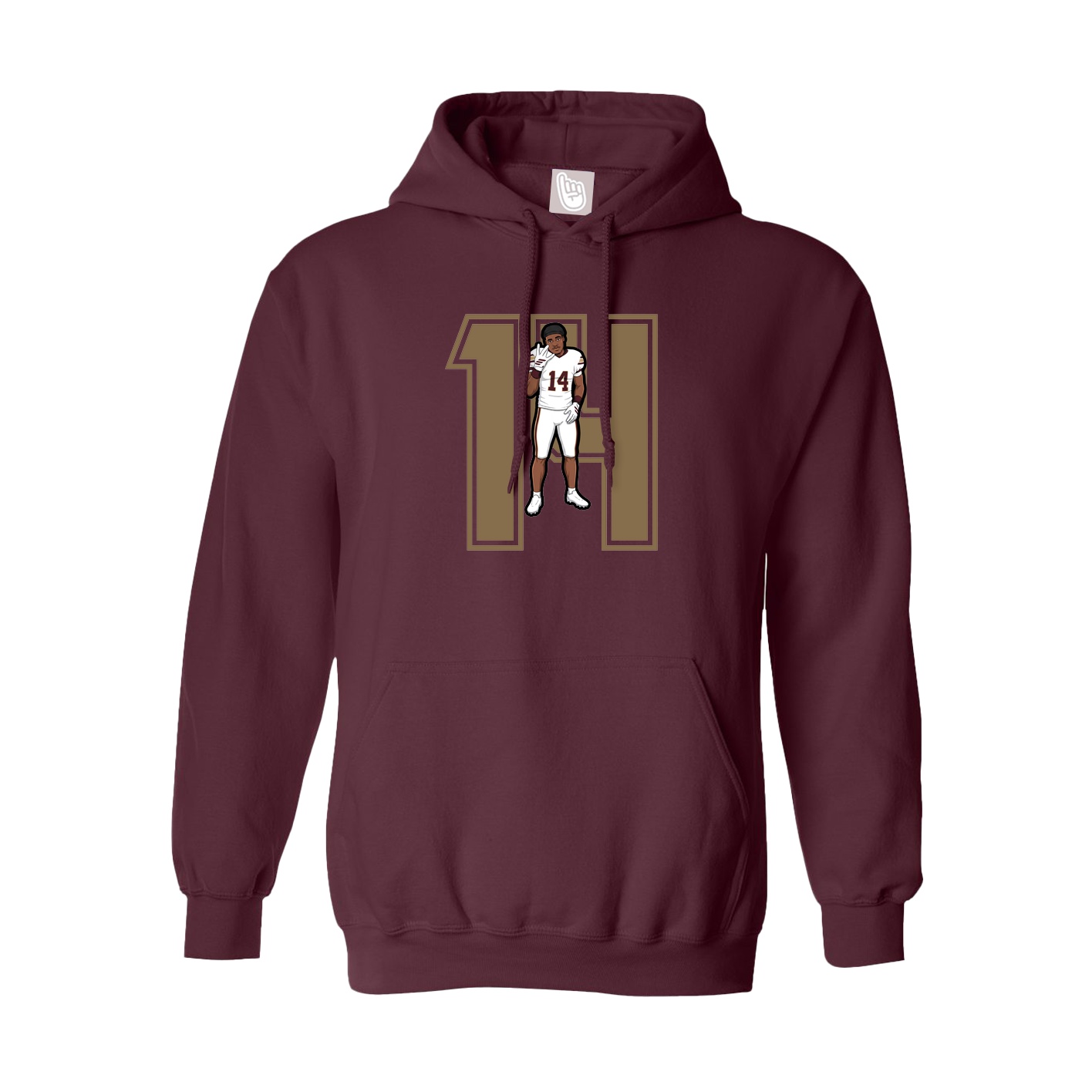 Hoodie — Number in Maroon