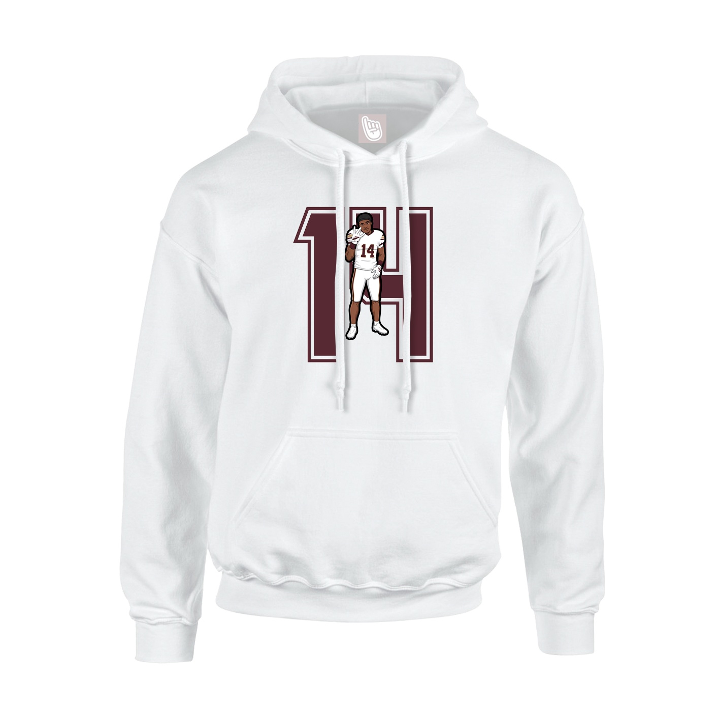 Hoodie — Number in White