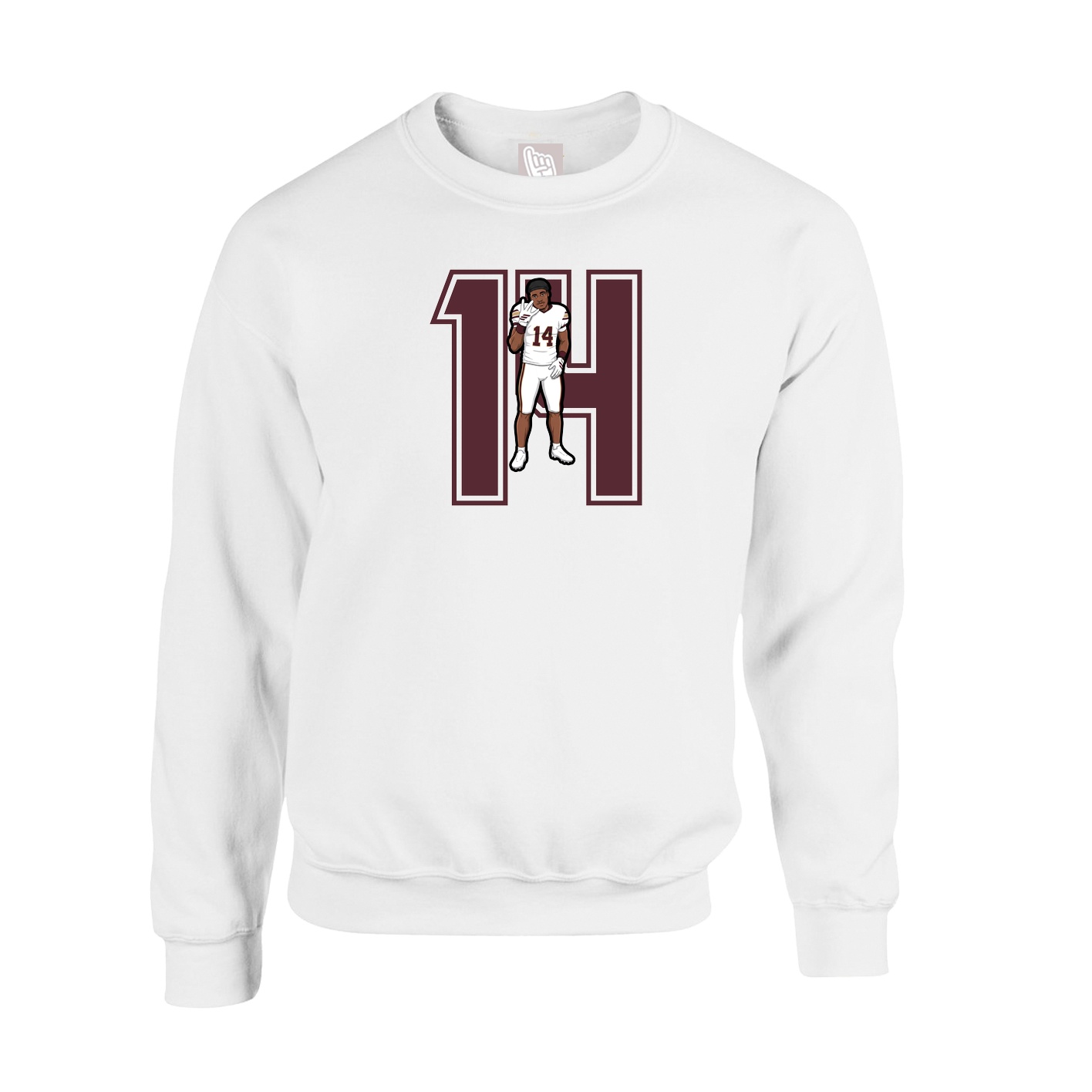 Fleece Crew — Number in White