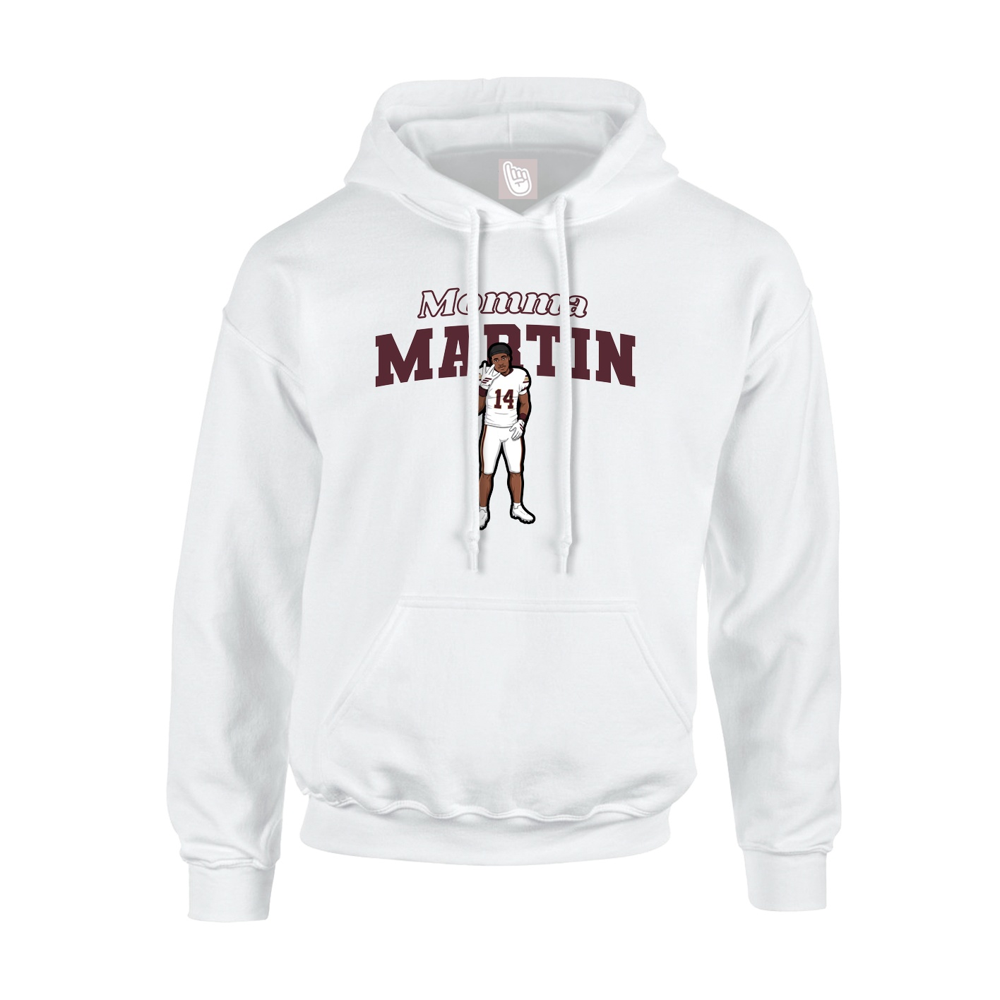 Youth Hoodie — Mothers Day Block in White