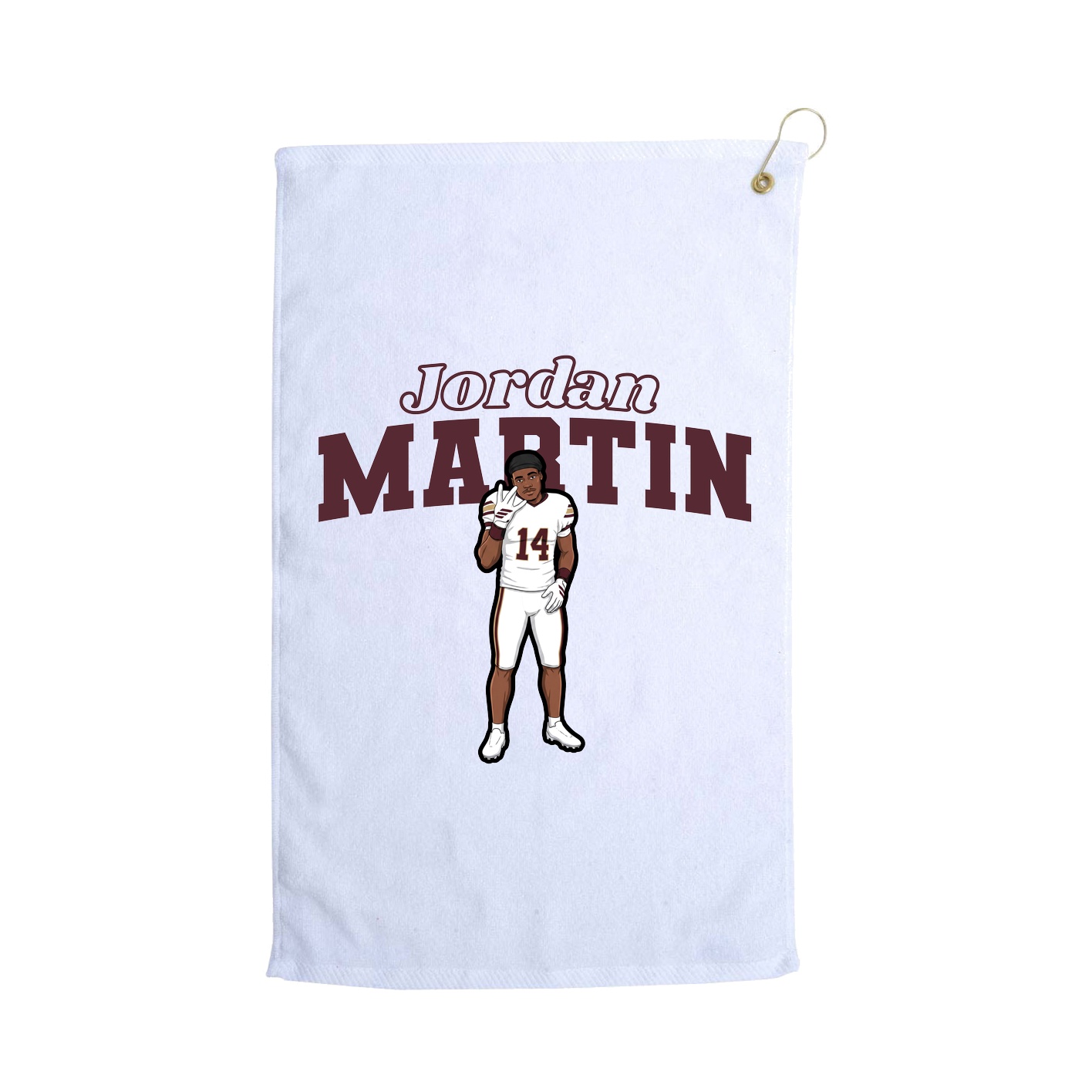 Golf Towel — Name Arch in White