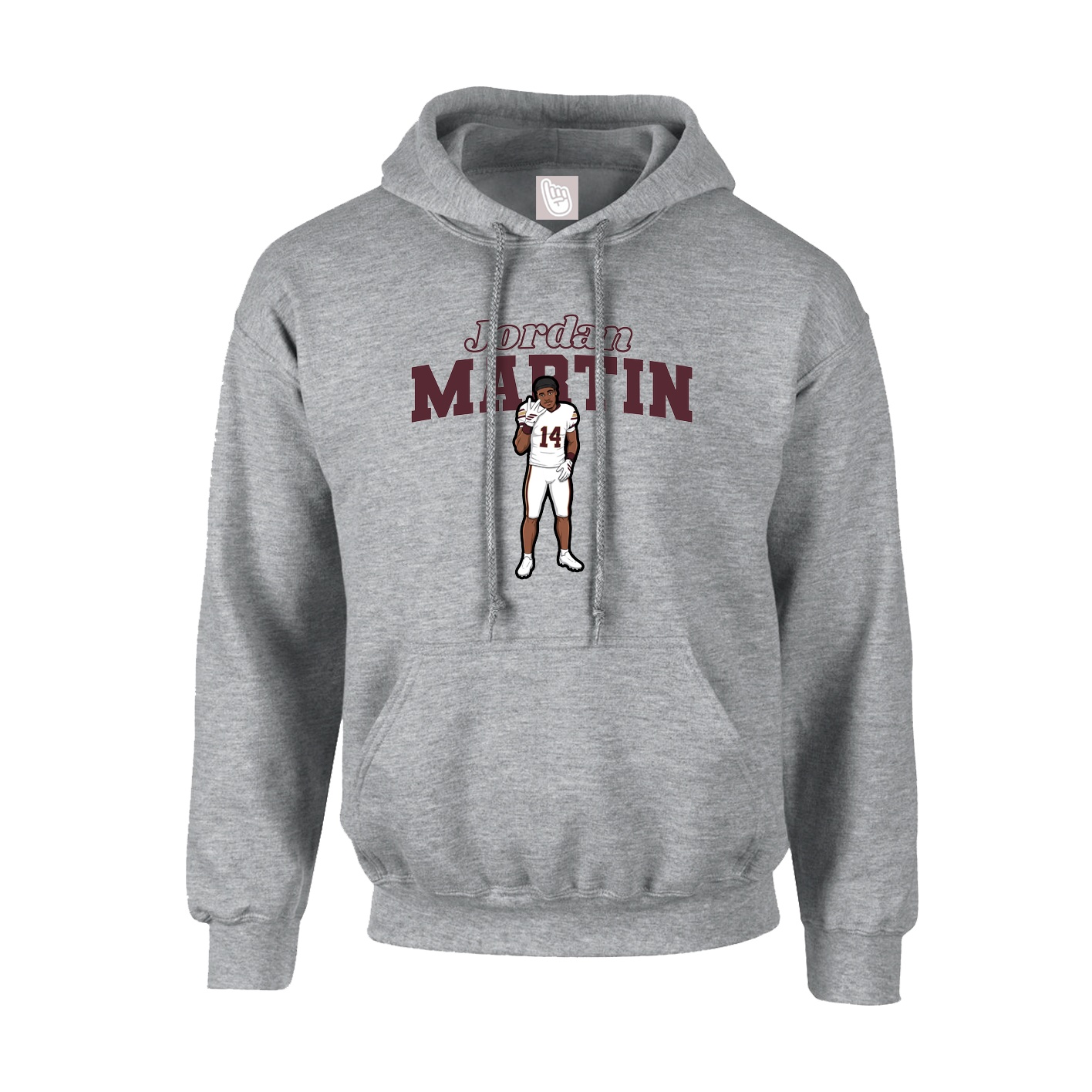 Hoodie — Name Arch in Grey