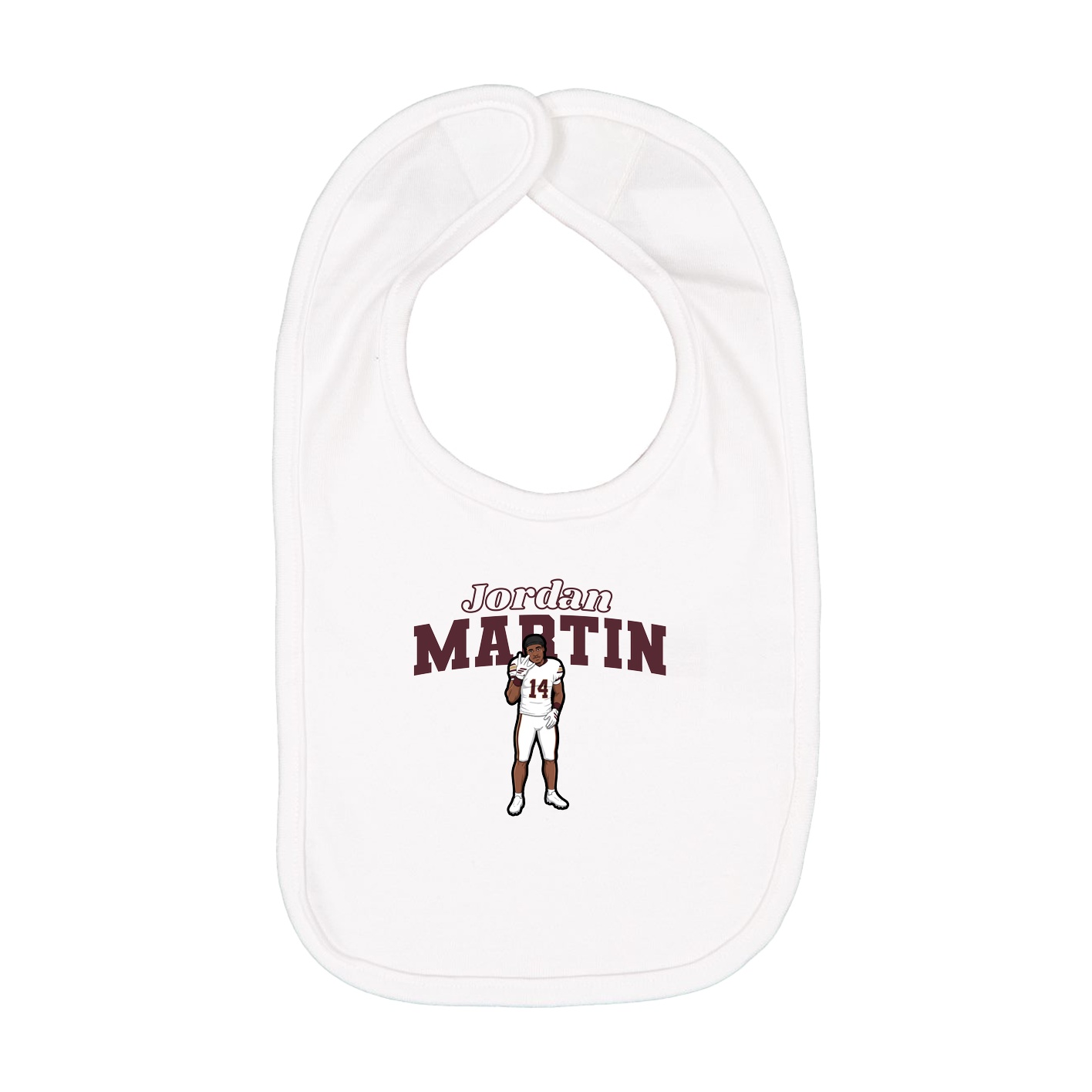 Infant Bib — Name Arch in White