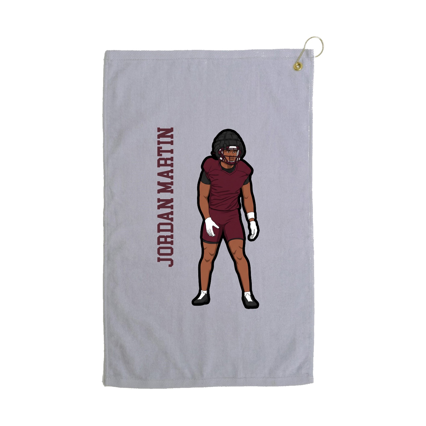 Golf Towel — Name Vertical in Grey