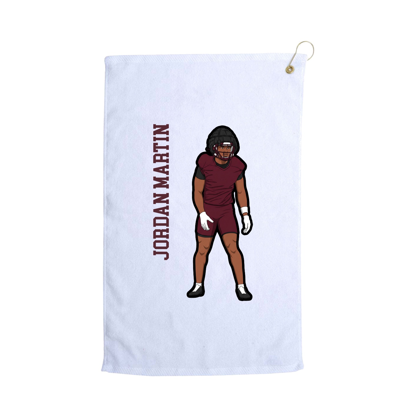 Golf Towel — Name Vertical in White