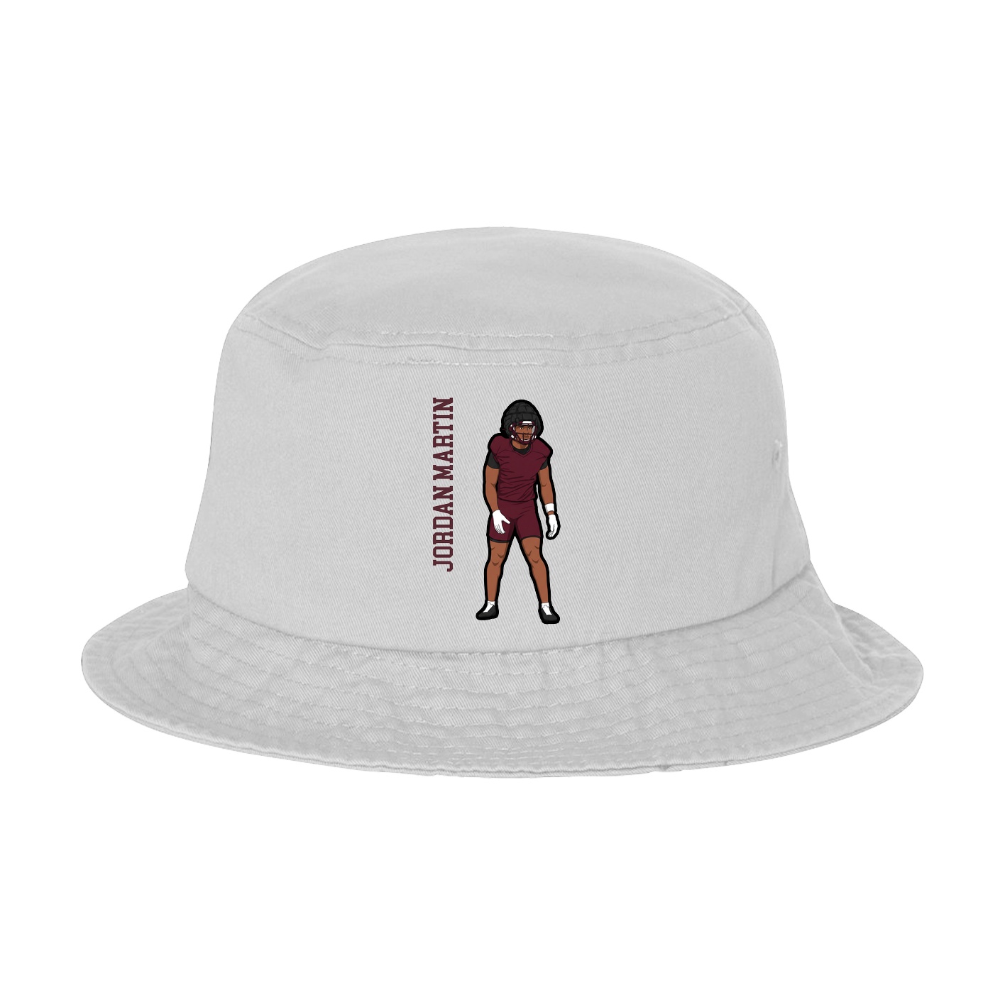 Bucket Cap — Name Vertical in White
