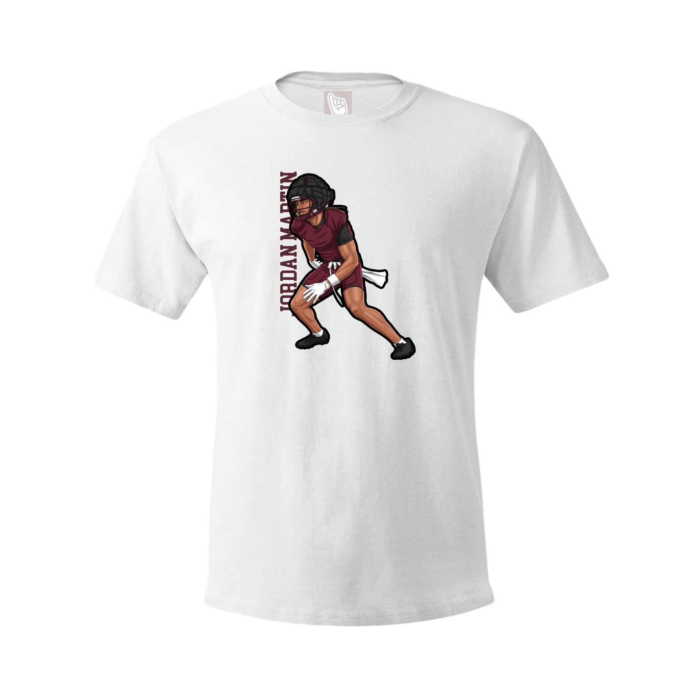 Youth Tee — Name Vertical in White