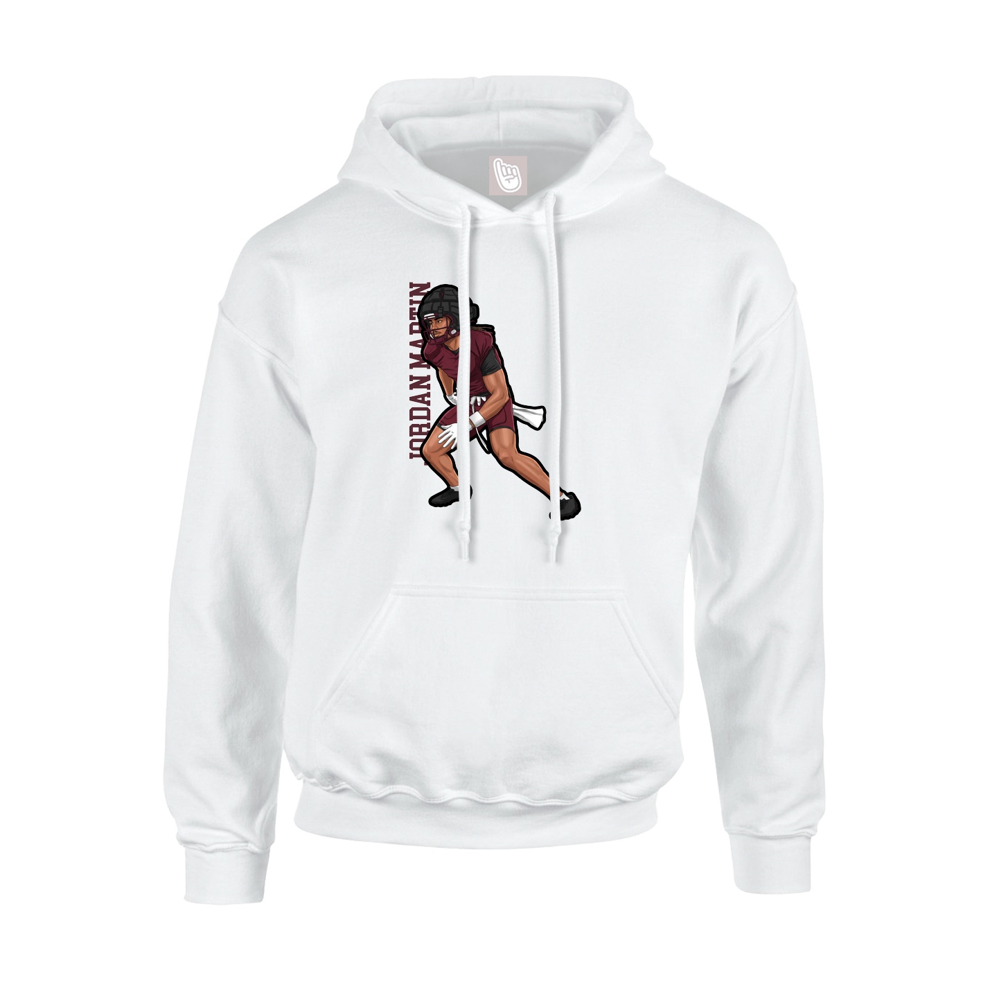 Hoodie — Name Vertical in White