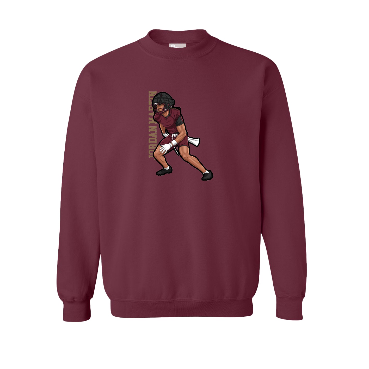 Fleece Crew — Name Vertical in Maroon