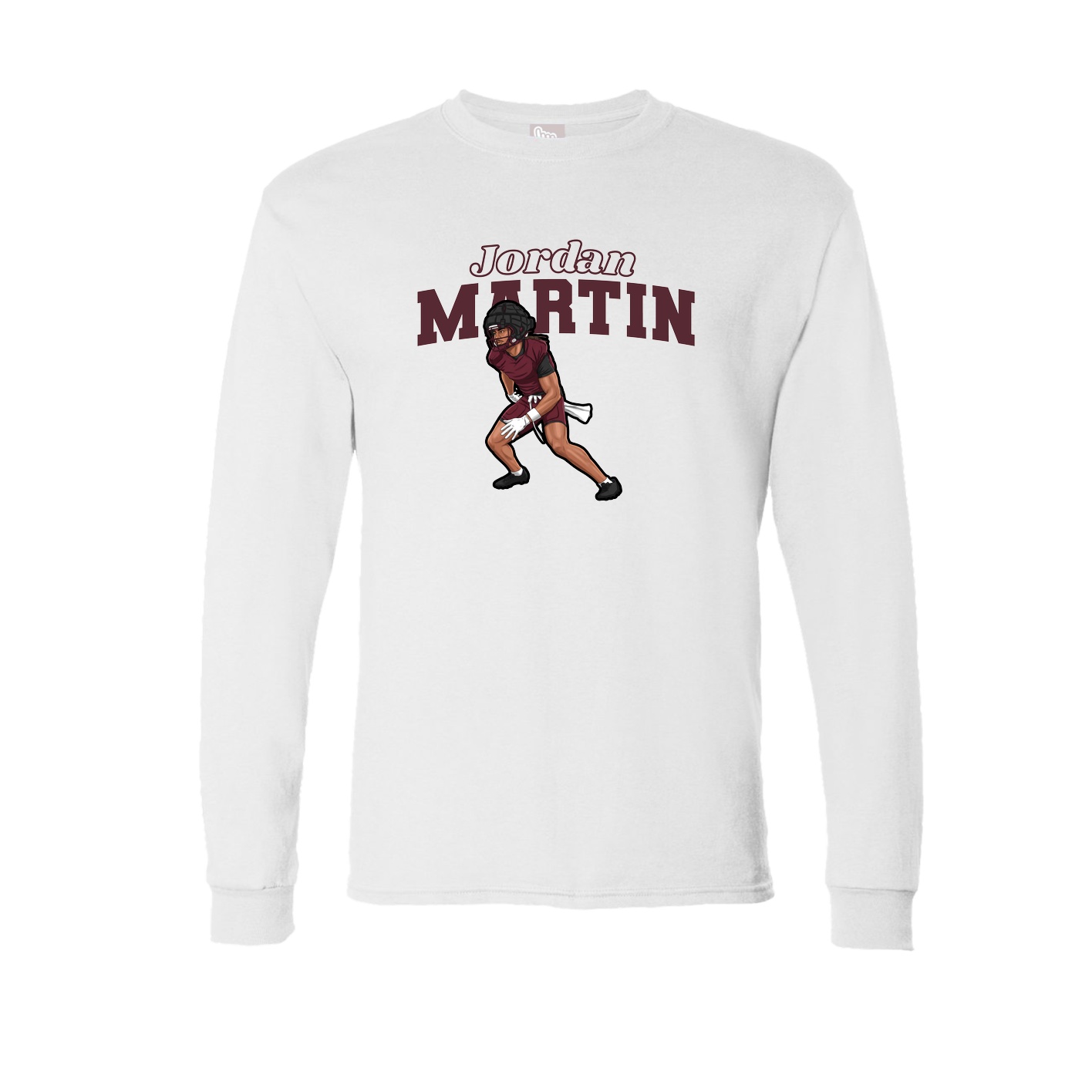 Long Sleeve Tee — Name Arch in White
