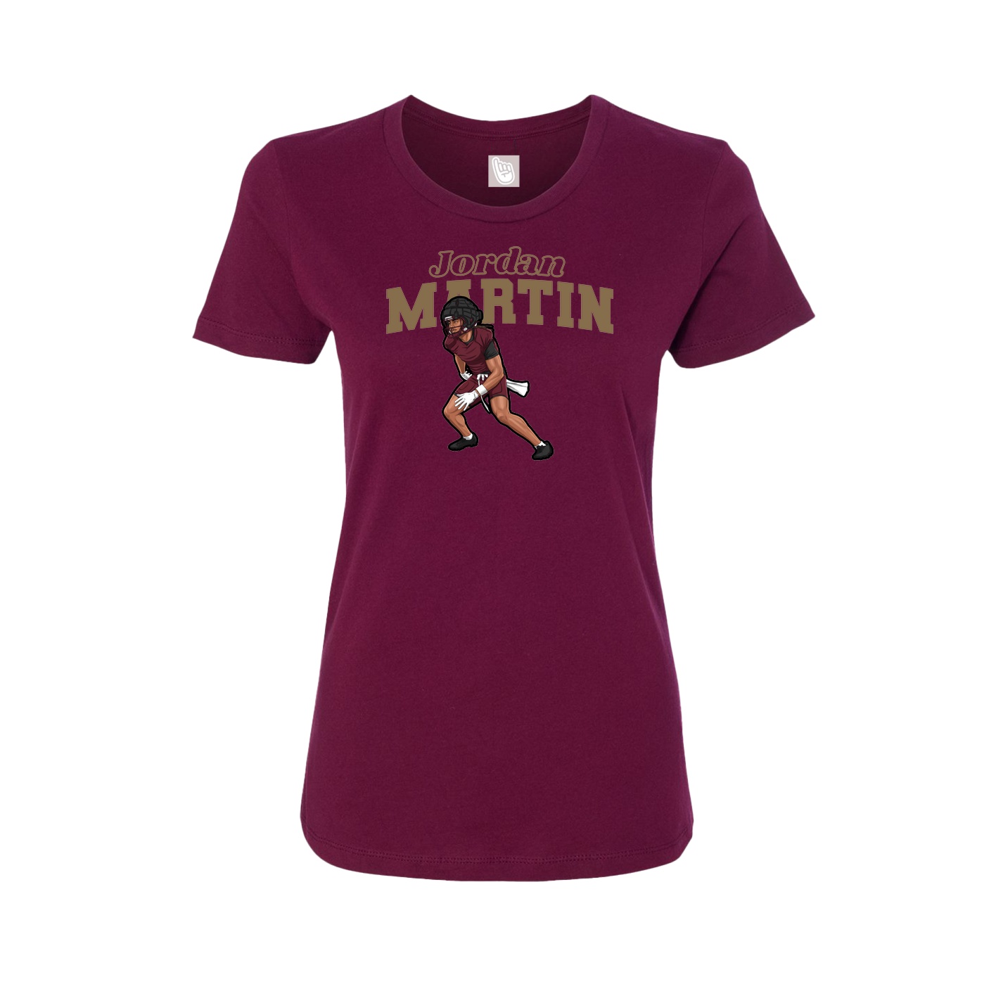 Womens Tee — Name Arch in Maroon