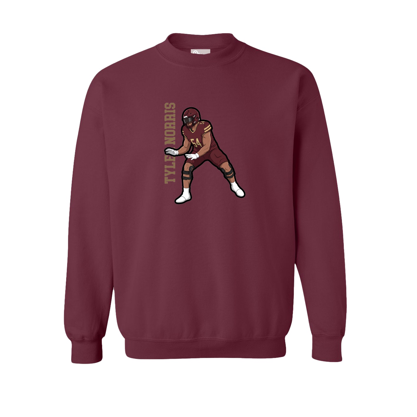 Fleece Crew — Name Vertical in Maroon