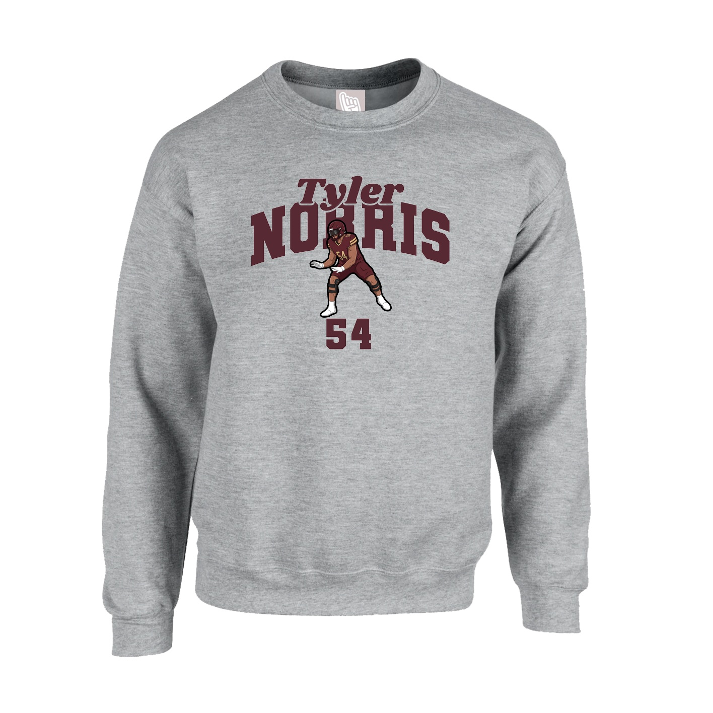 Fleece Crew — Signature Arch in Grey
