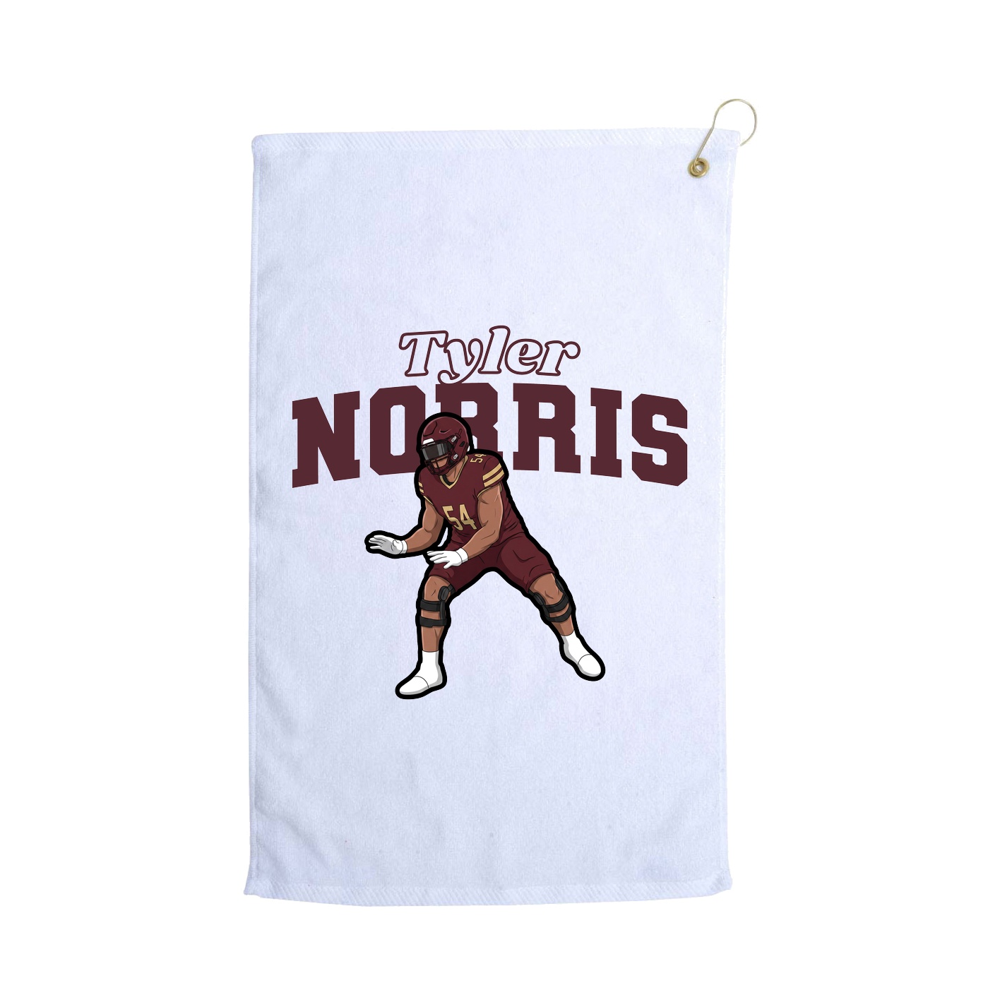 Golf Towel — Name Arch in White
