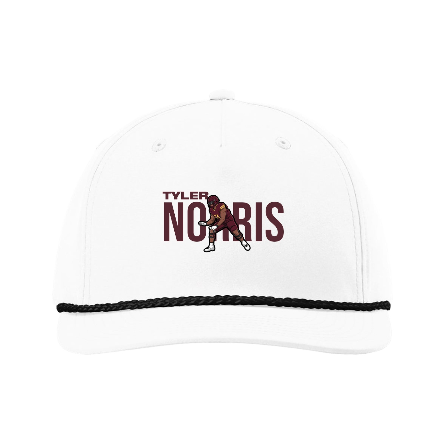 Five-Panel Classic Rope Cap — Player Name in White