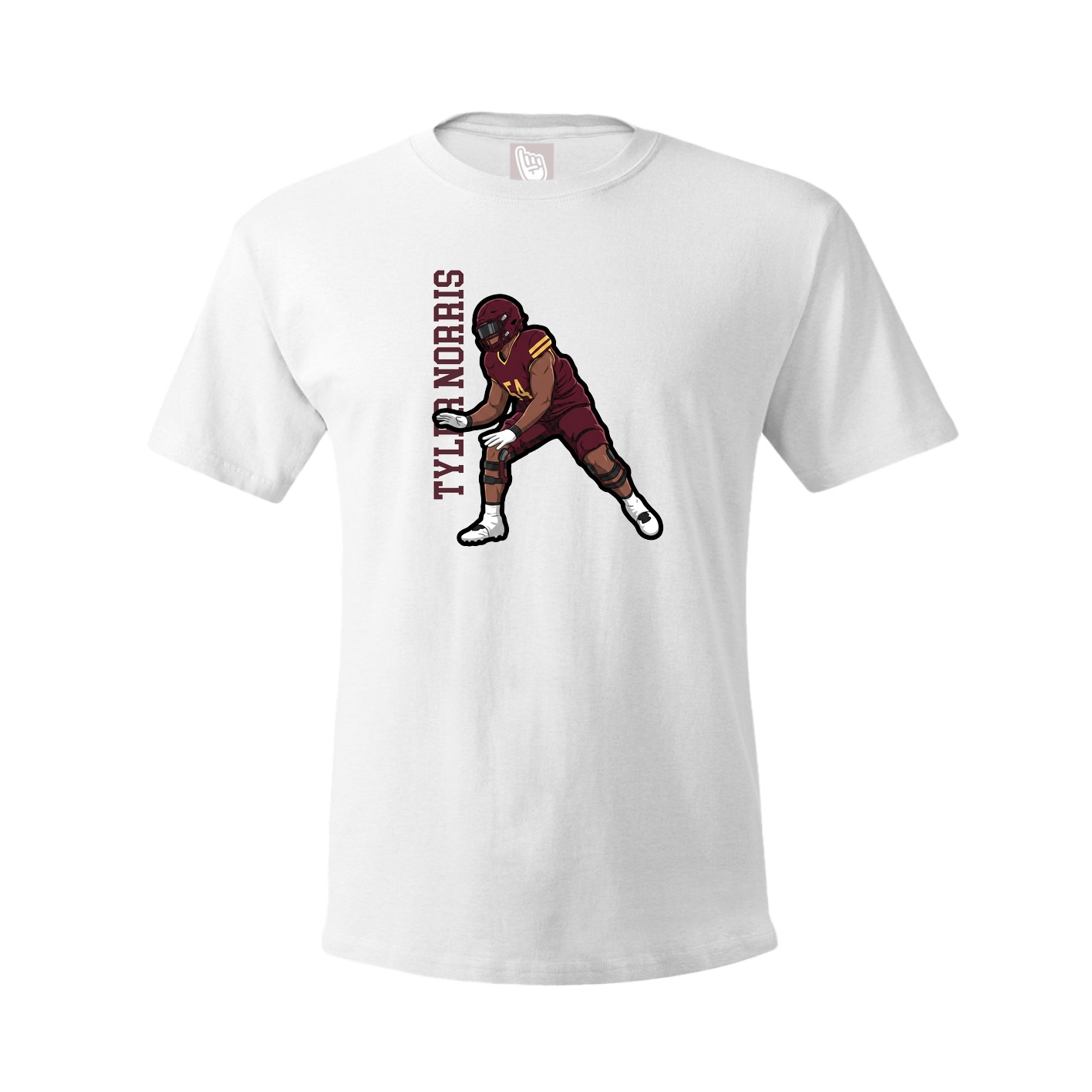 Youth Tee — Name Vertical in White