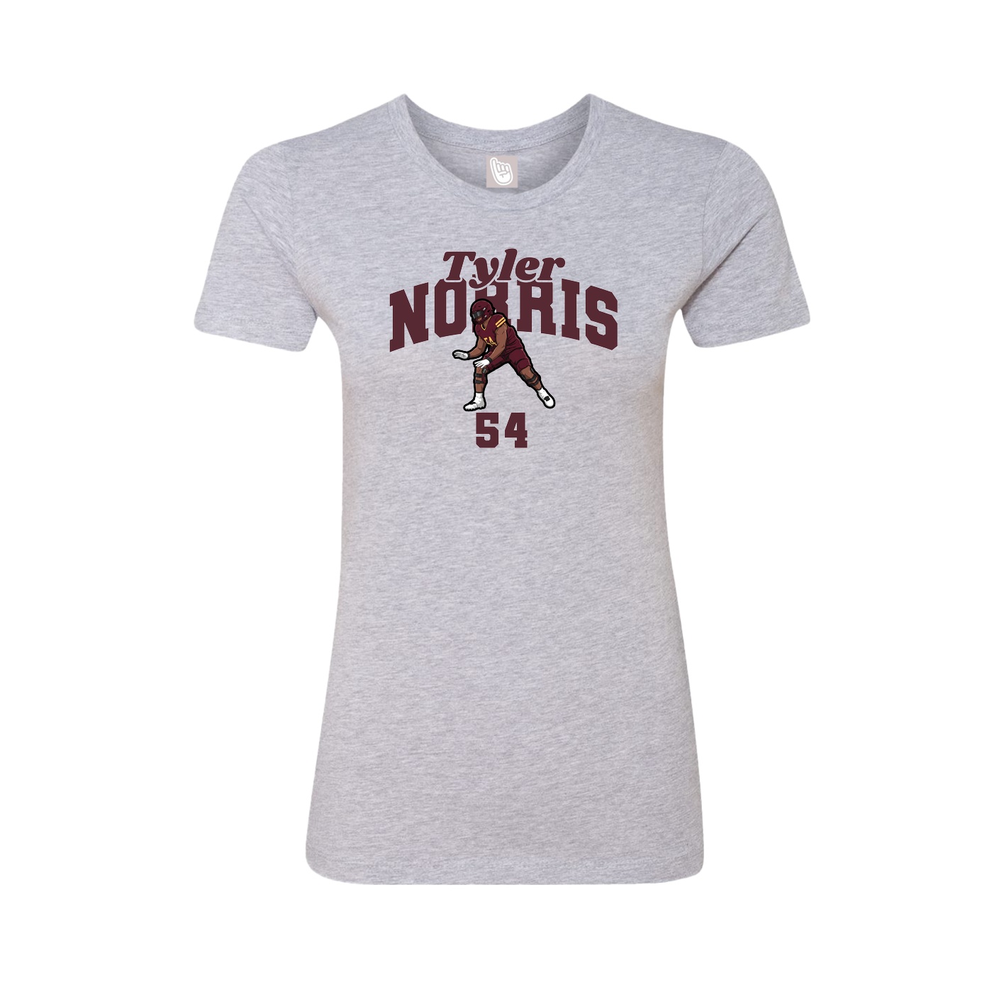 Fitted Women's Tee — Signature Arch in Grey