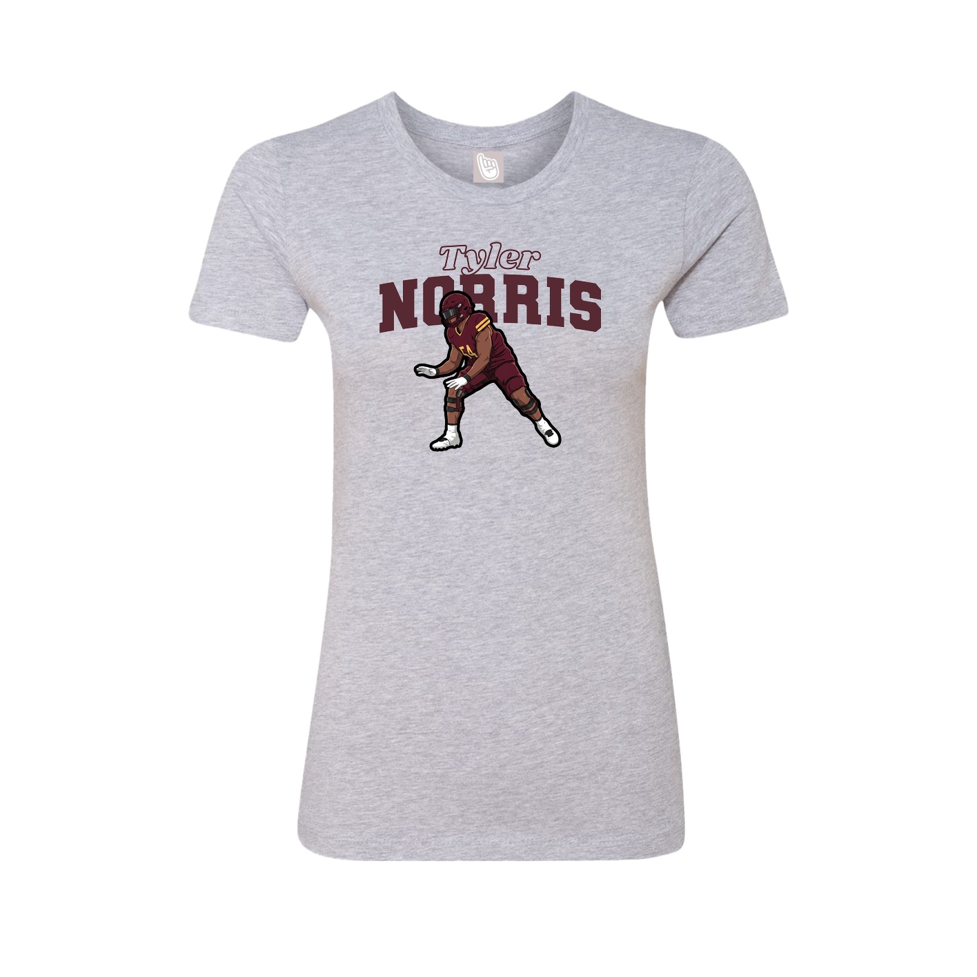 Fitted Women's Tee — Name Arch in Grey
