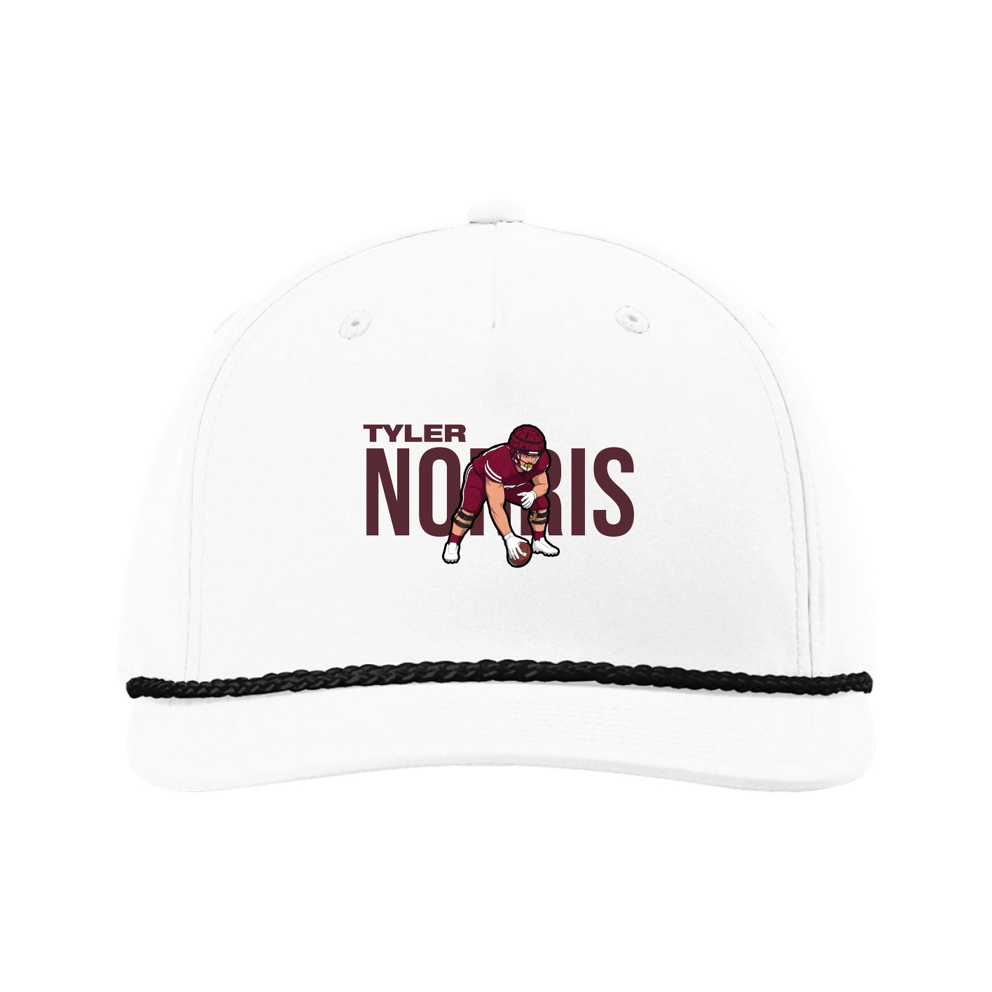 Five-Panel Classic Rope Cap — Player Name in White