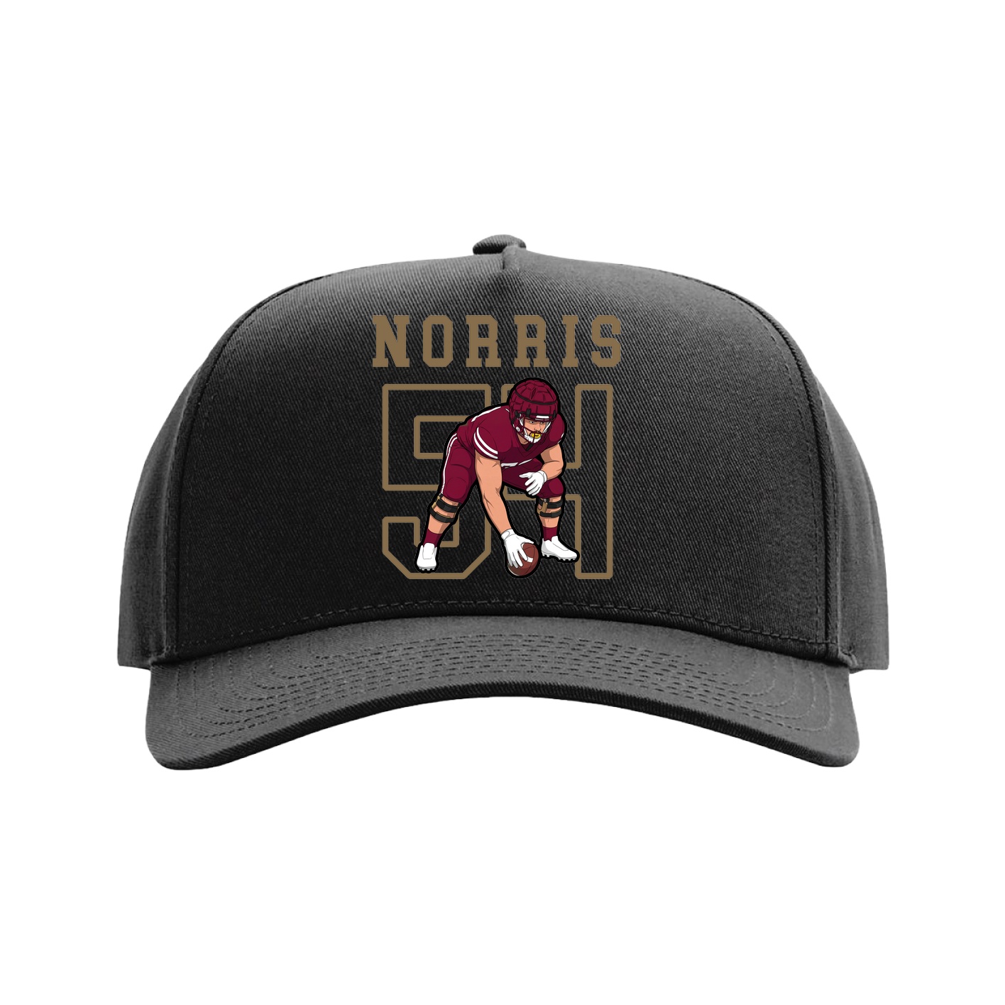 Full Fabric Five-Panel Champ Cap — Shirsey in Black