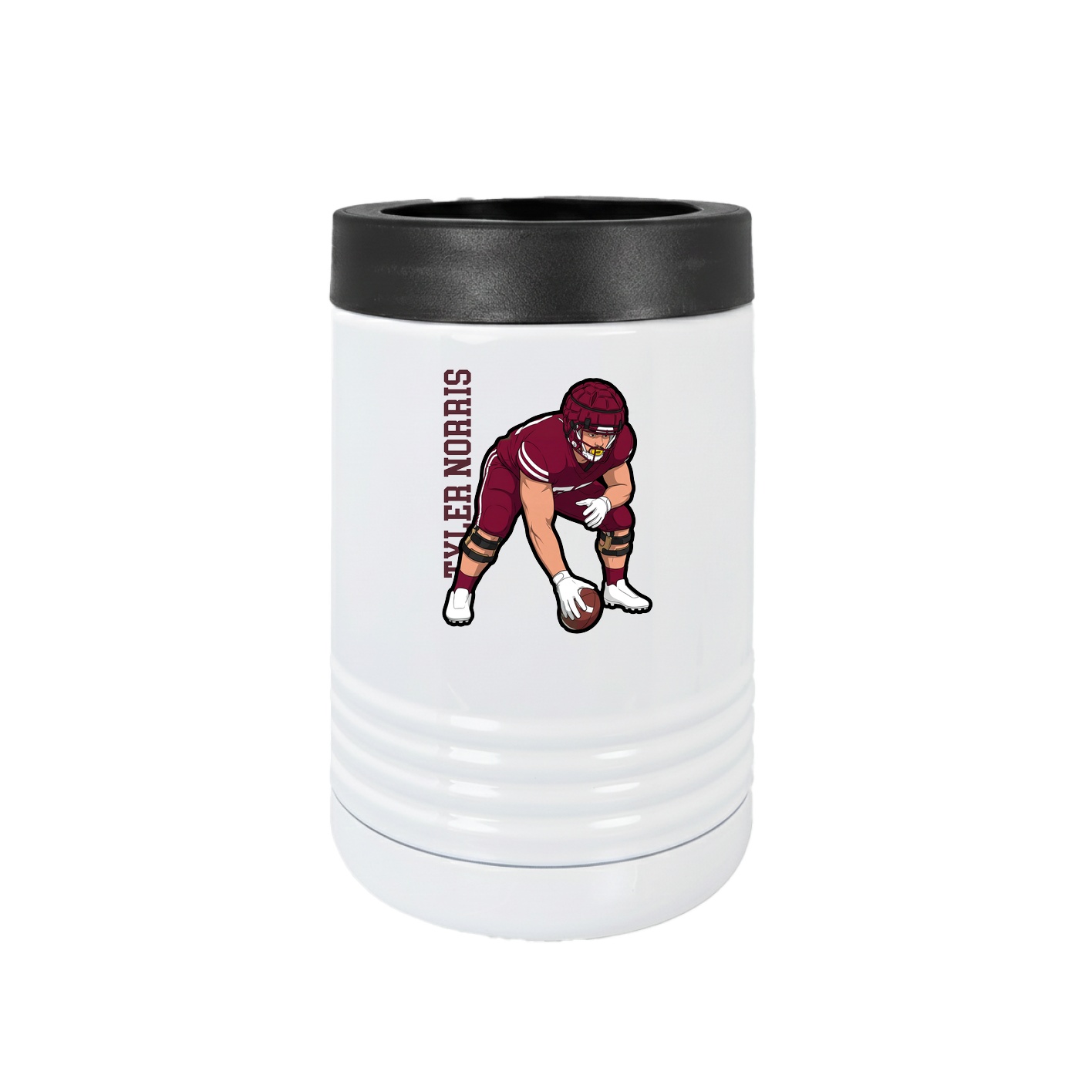 Beverage Holder — Name Vertical in White