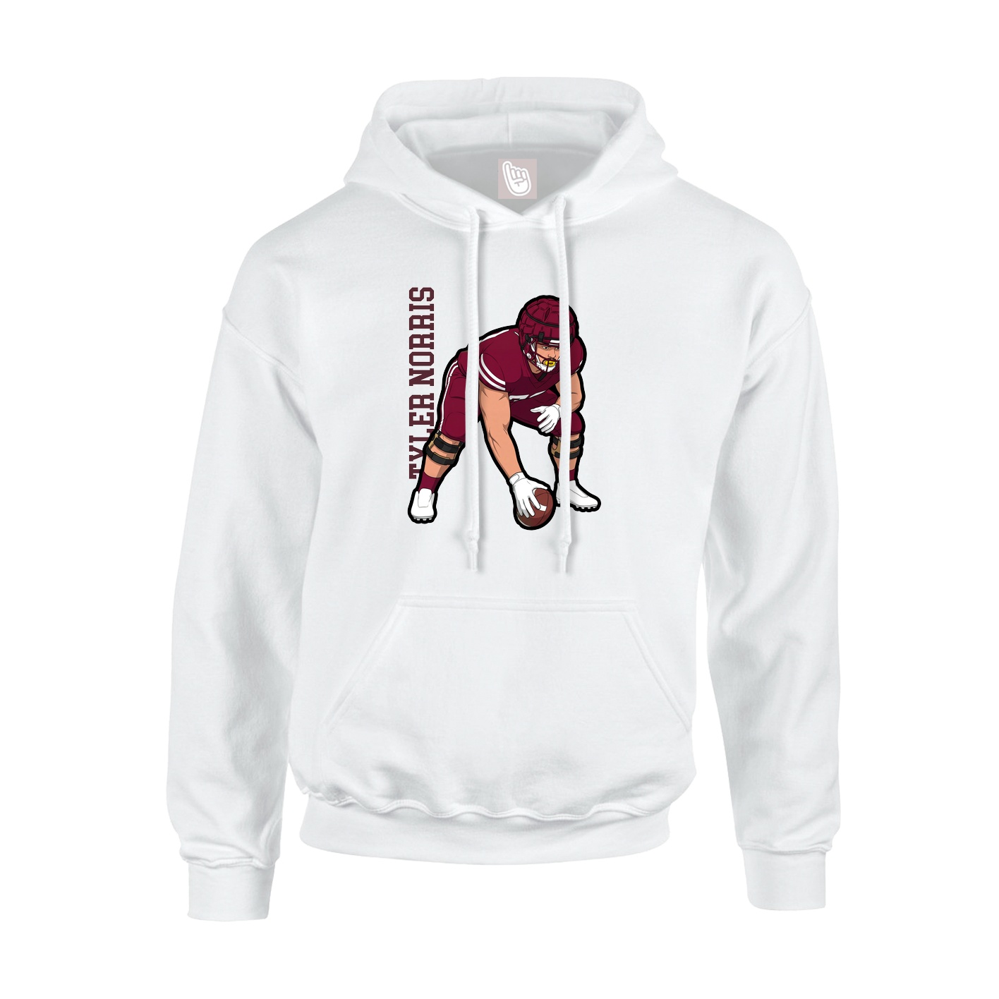 Youth Hoodie — Name Vertical in White