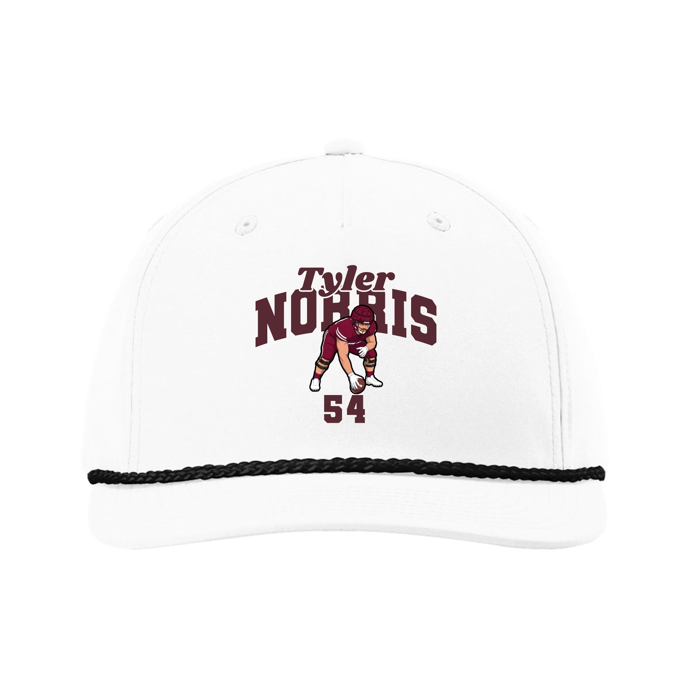 Five-Panel Classic Rope Cap — Signature Arch in White