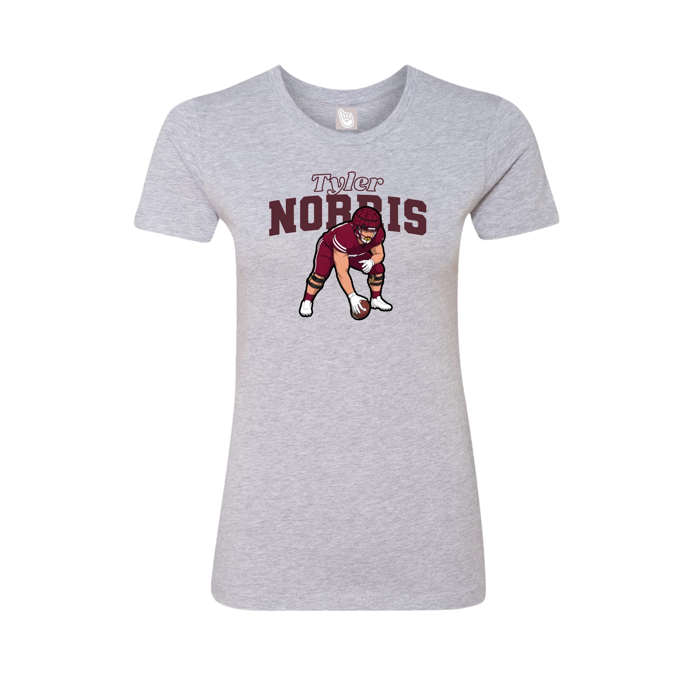 Fitted Women's Tee — Name Arch in Grey