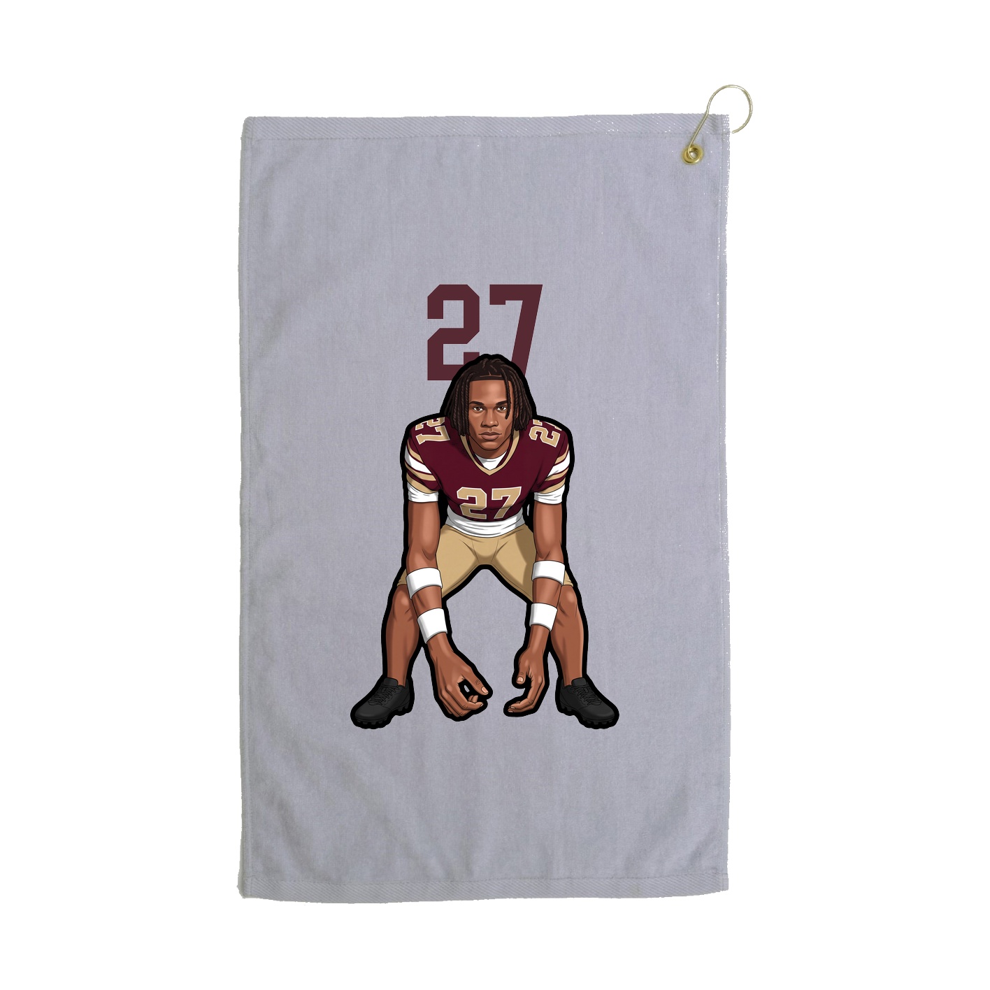 Golf Towel — Number Top in Grey