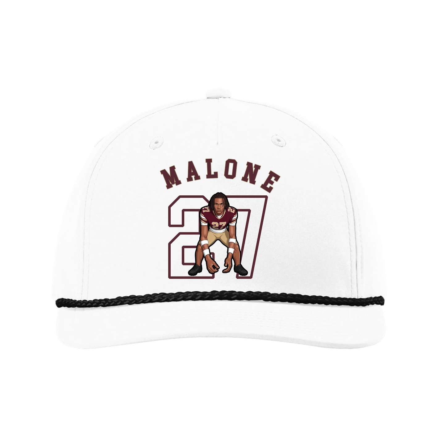 Five-Panel Classic Rope Cap — Shirsey Arch in White