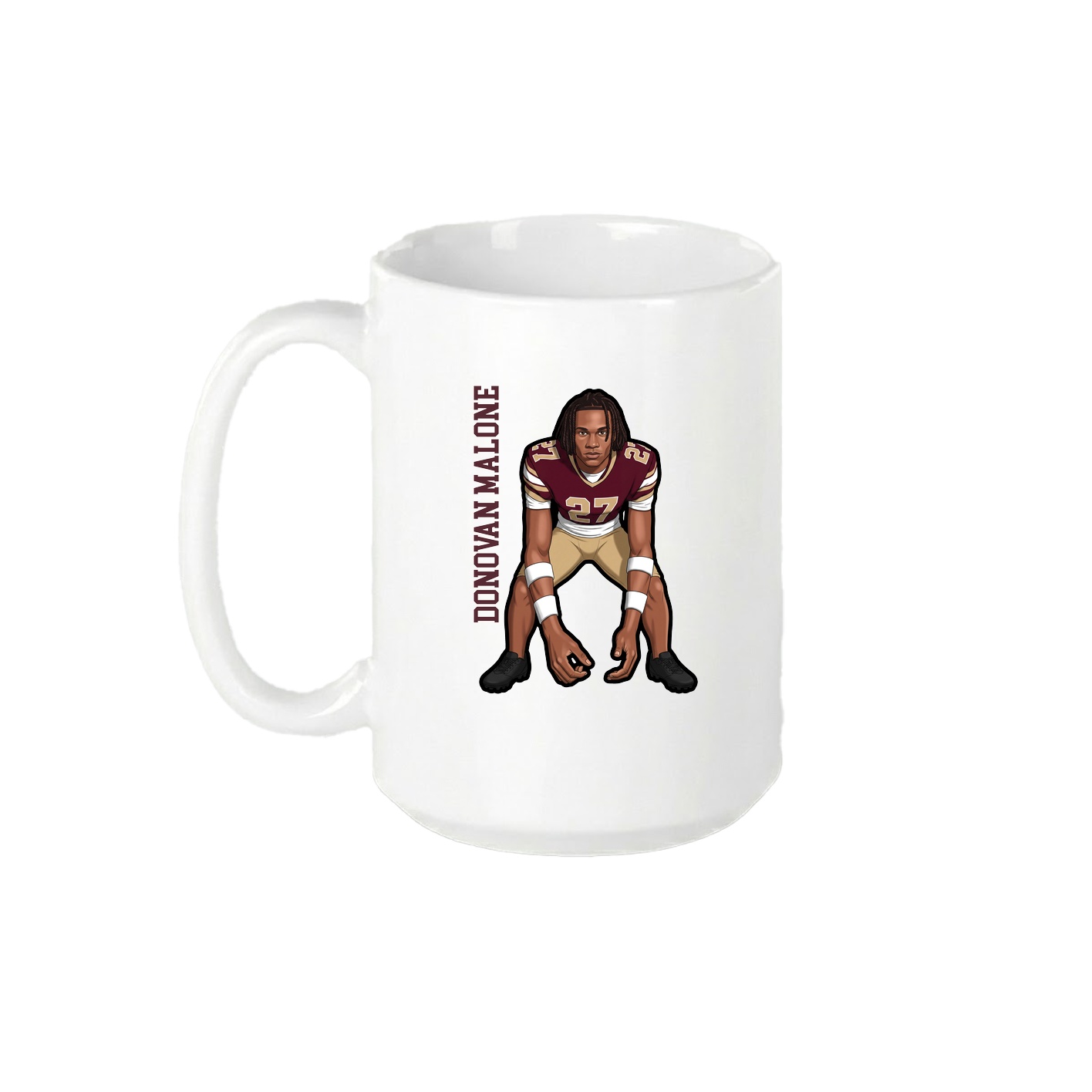 15oz Coffee Mug — Name Vertical in White