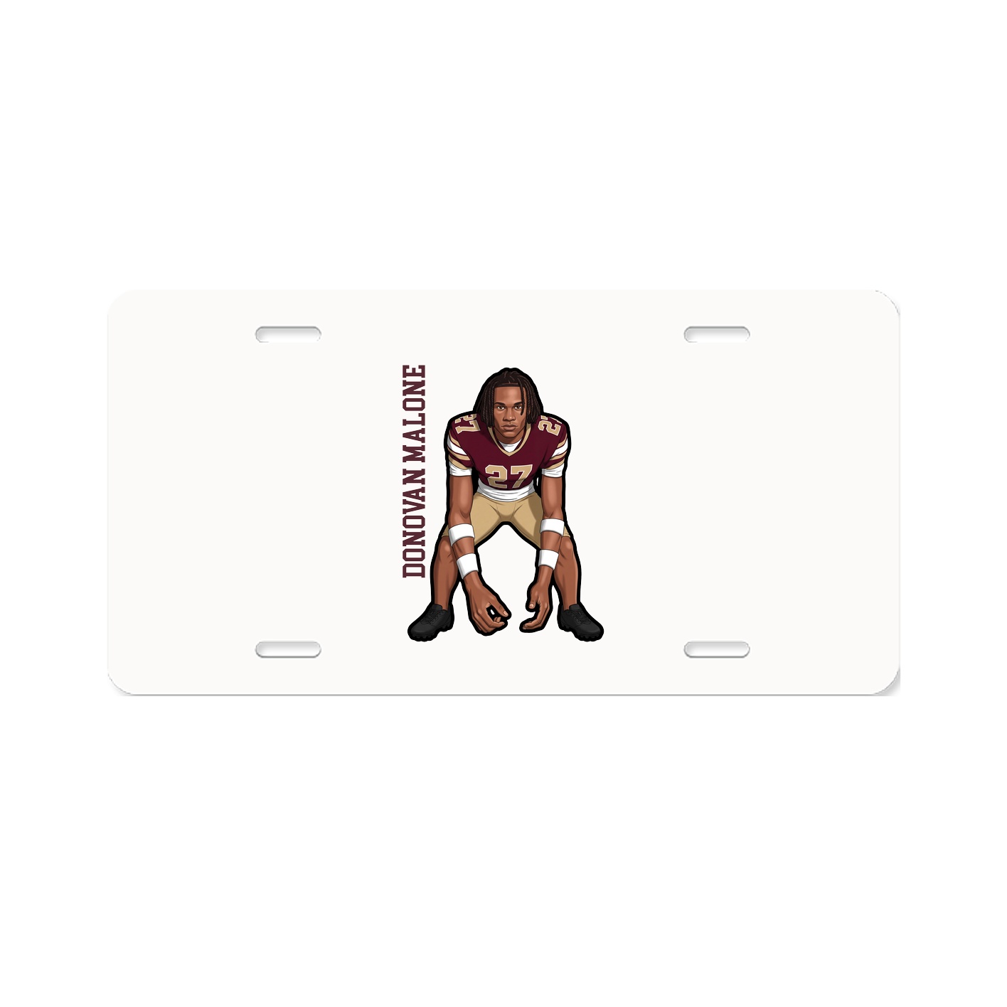 License Plate — Name Vertical in Classic