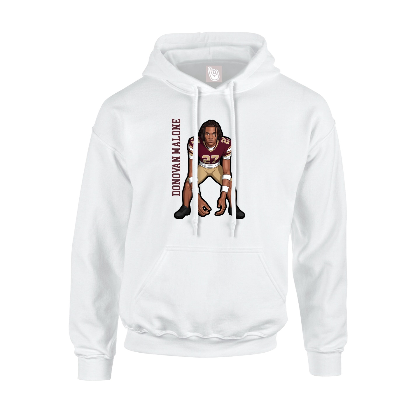 Hoodie — Name Vertical in White