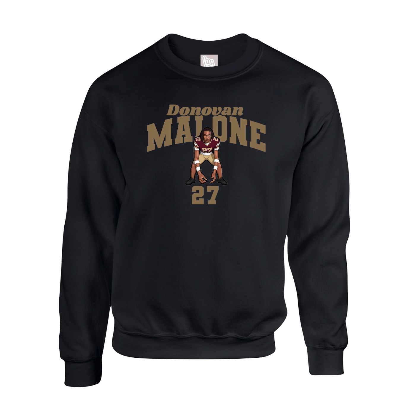 Fleece Crew — Signature Arch in Black