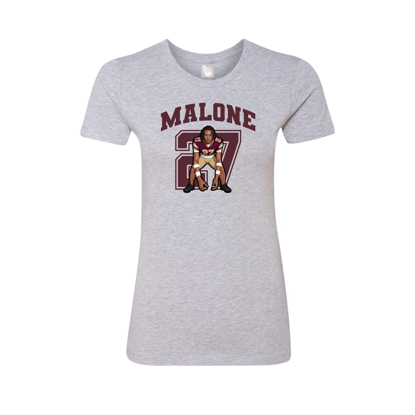Fitted Women's Tee — Number in Grey