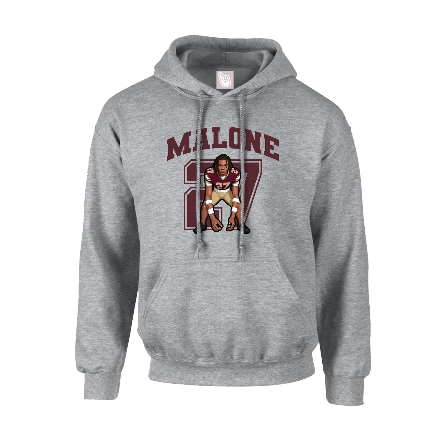 Youth Hoodie — Number in Grey