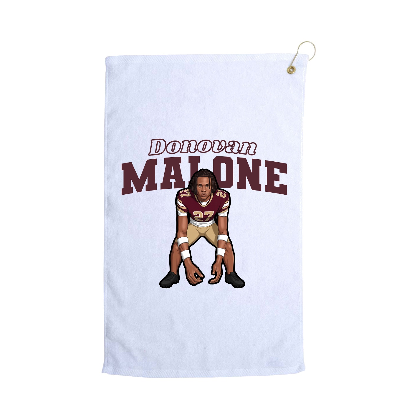 Golf Towel — Name Arch in White