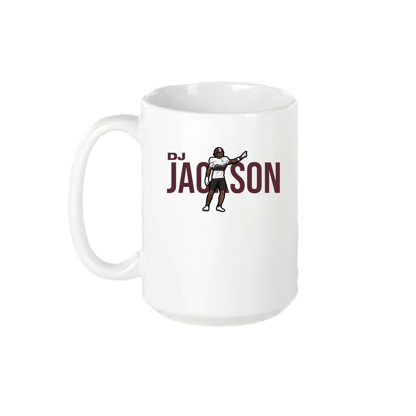 15oz Coffee Mug — Player Name in White