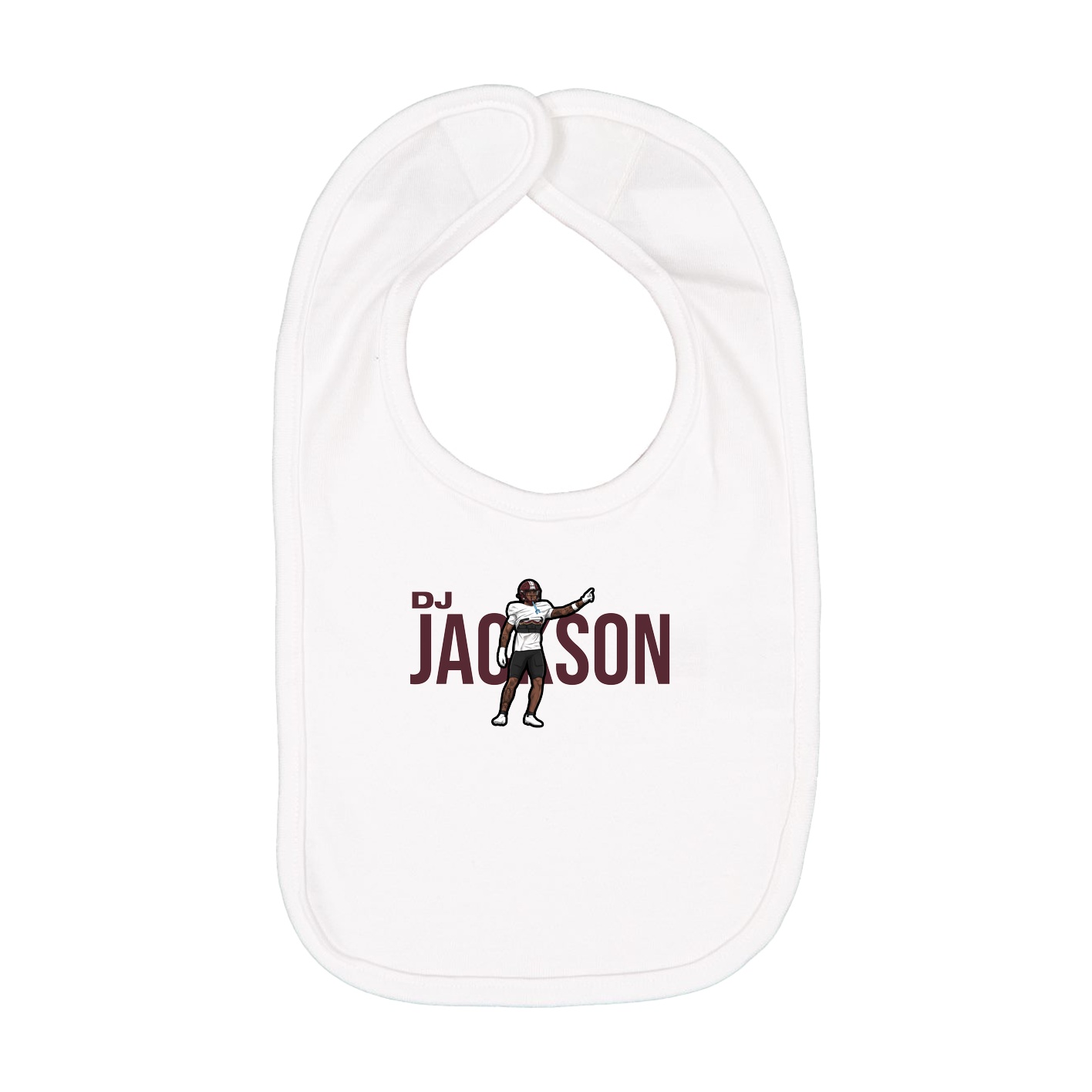 Infant Bib — Player Name in White