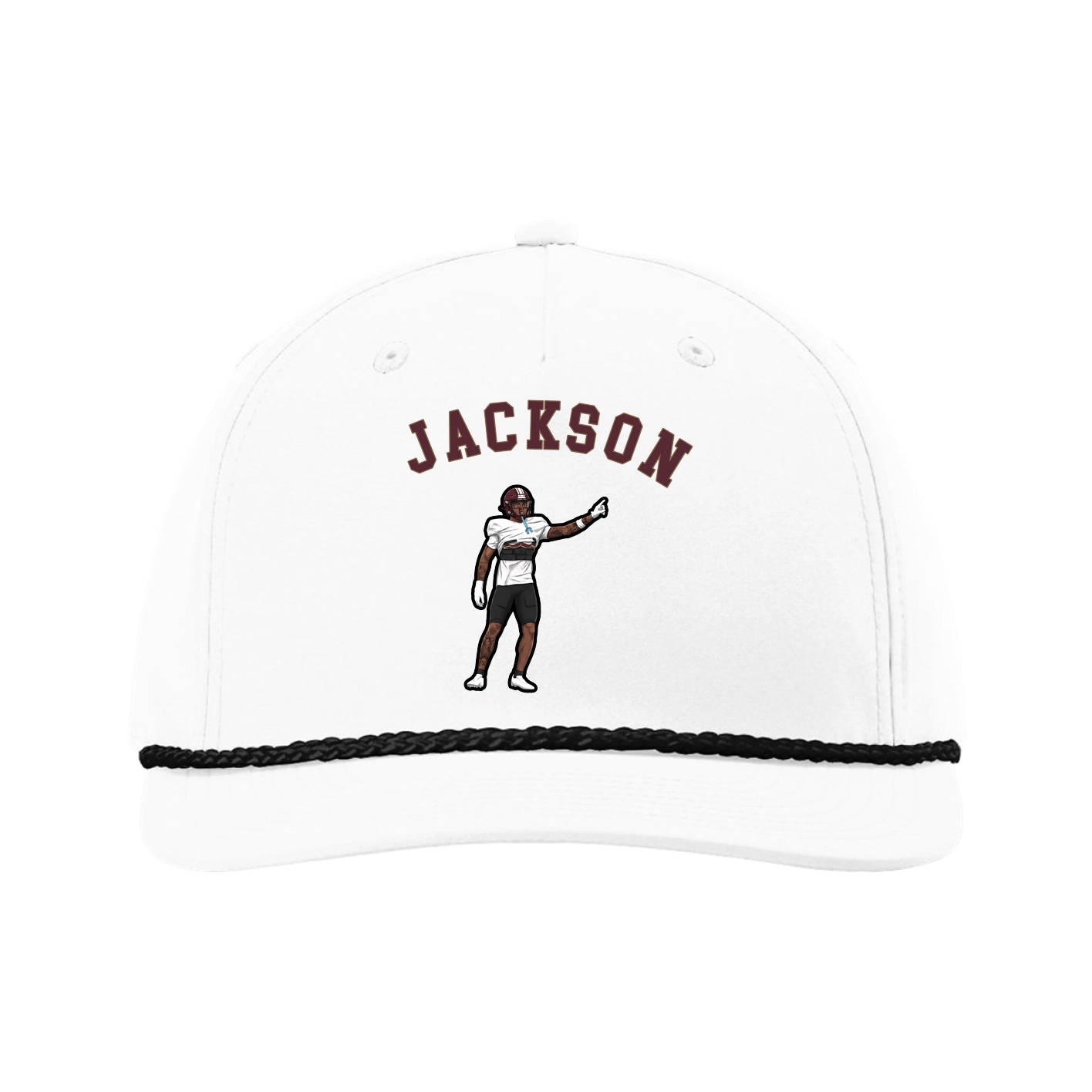 Five-Panel Classic Rope Cap — Shirsey Arch in White