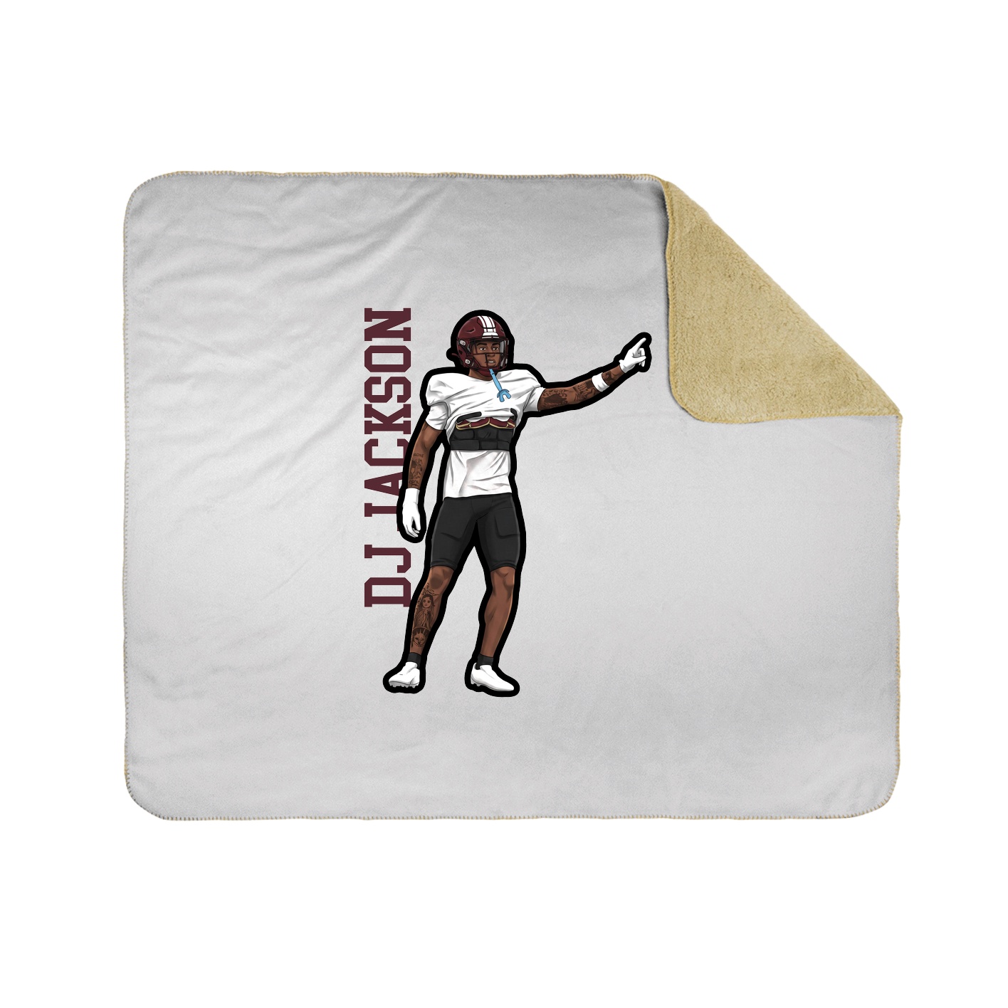 Throw Blanket — Name Vertical in White