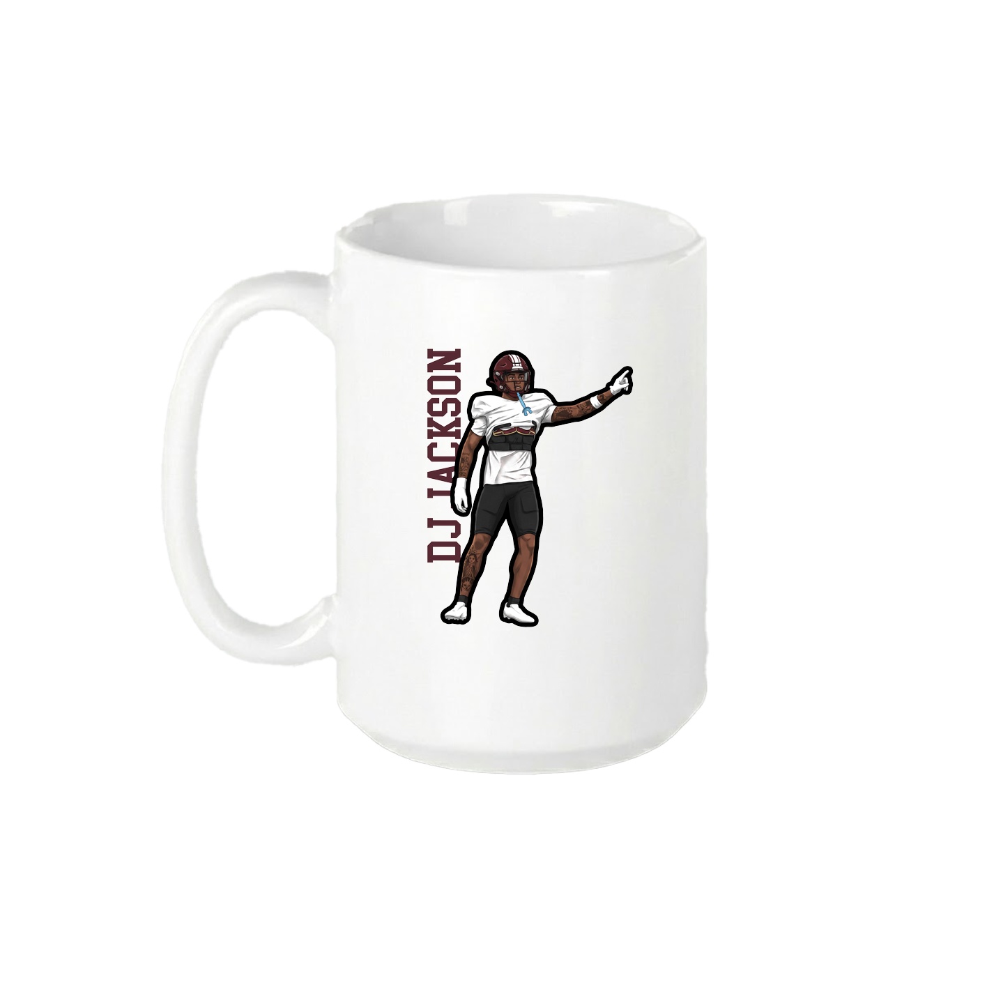 15oz Coffee Mug — Name Vertical in White