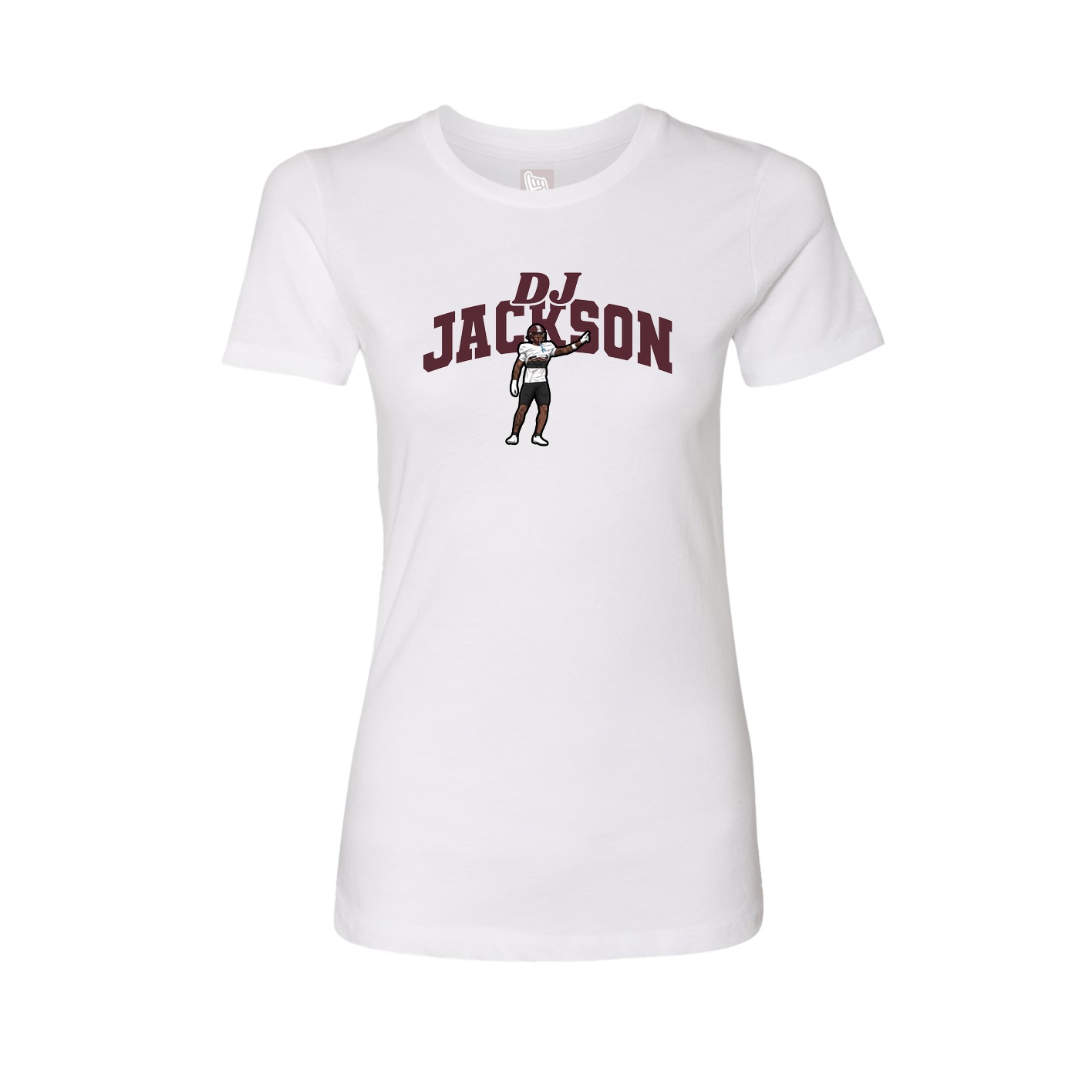 Fitted Women's Tee — Signature Arch in White