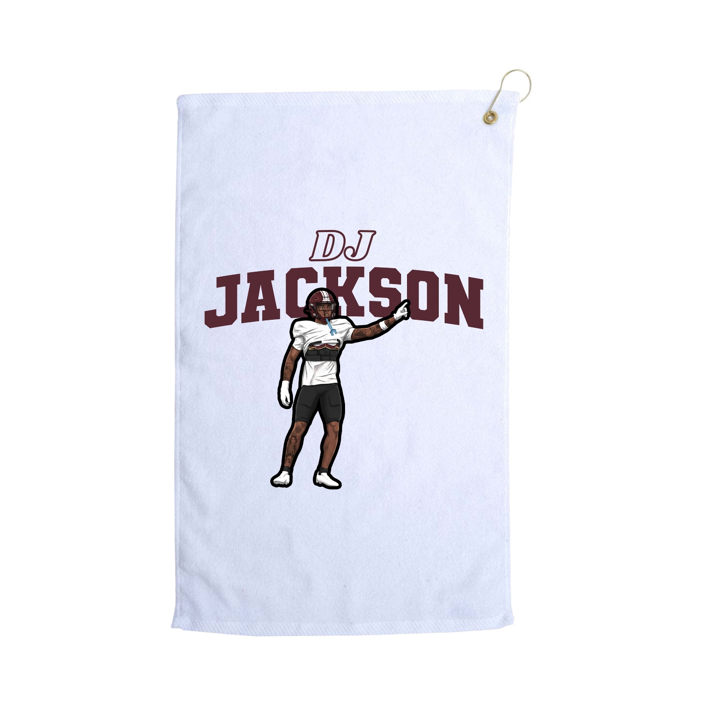 Golf Towel — Name Arch in White