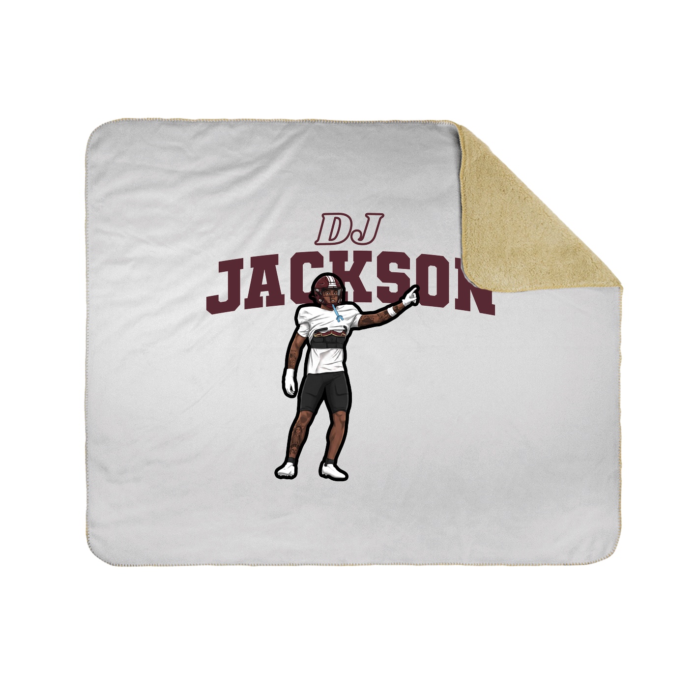 Throw Blanket — Name Arch in White